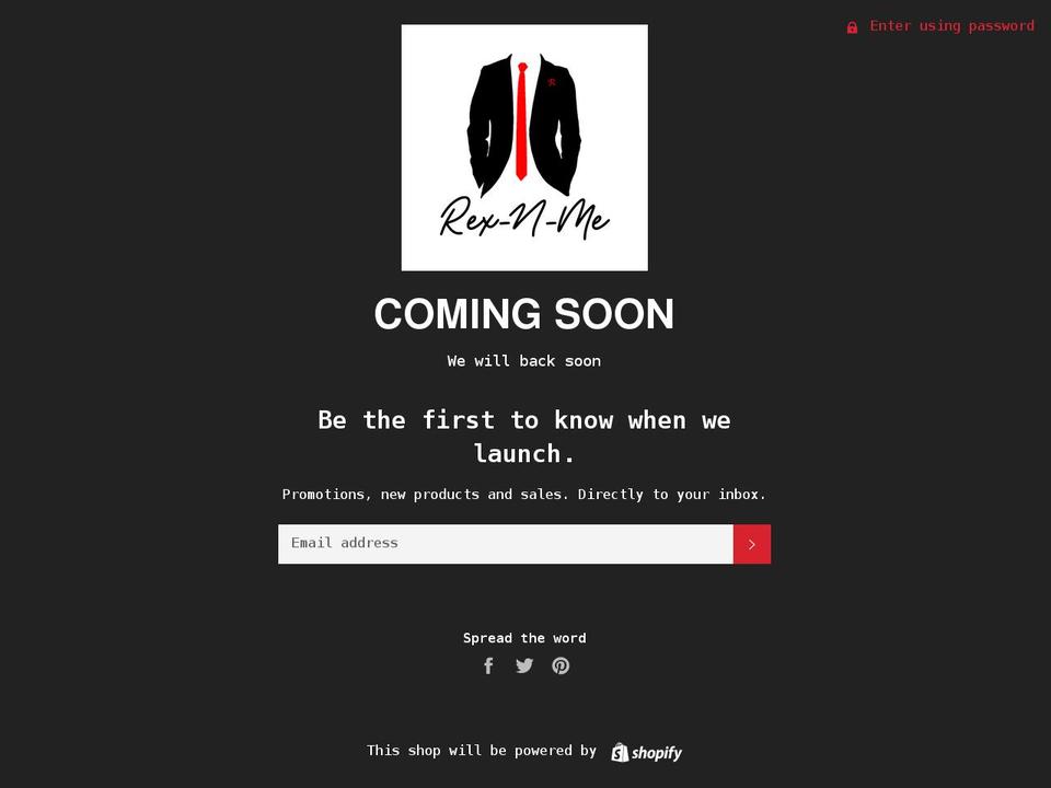 rexnme.com shopify website screenshot