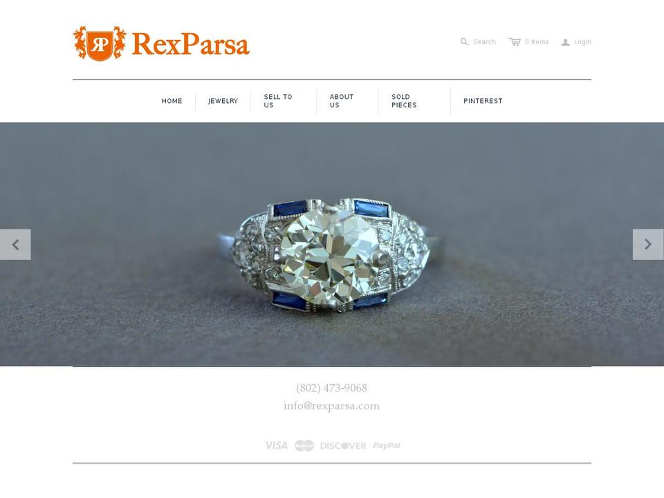 rexparsa.com shopify website screenshot