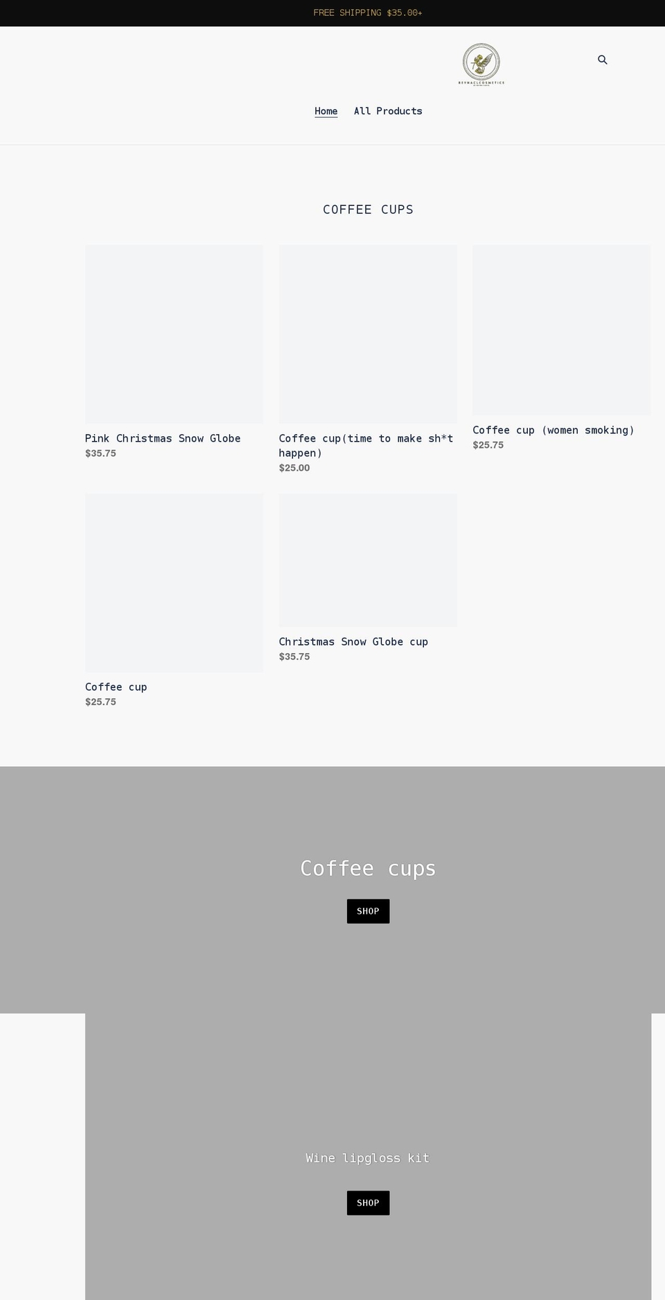 reynaclcosmetics.com shopify website screenshot