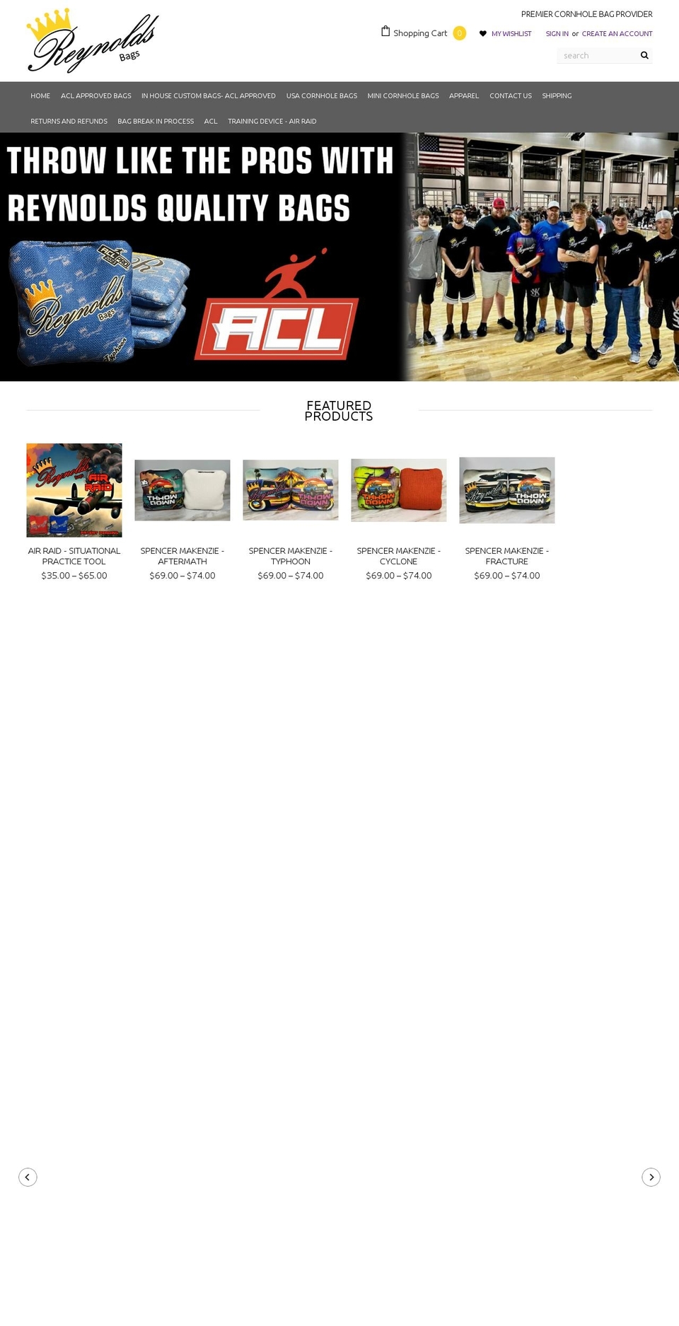 reynoldsbags.com shopify website screenshot