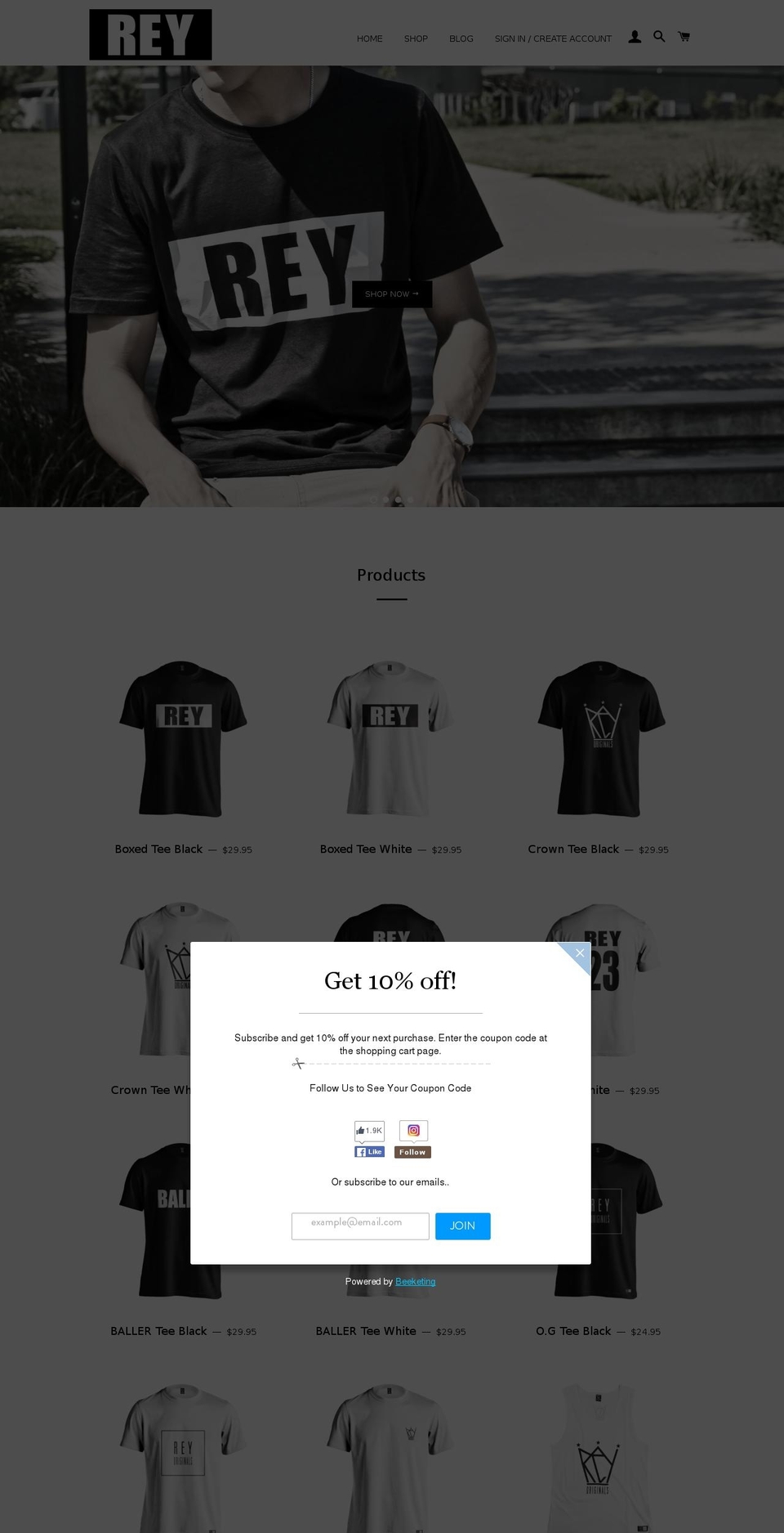 reyoriginals.com shopify website screenshot