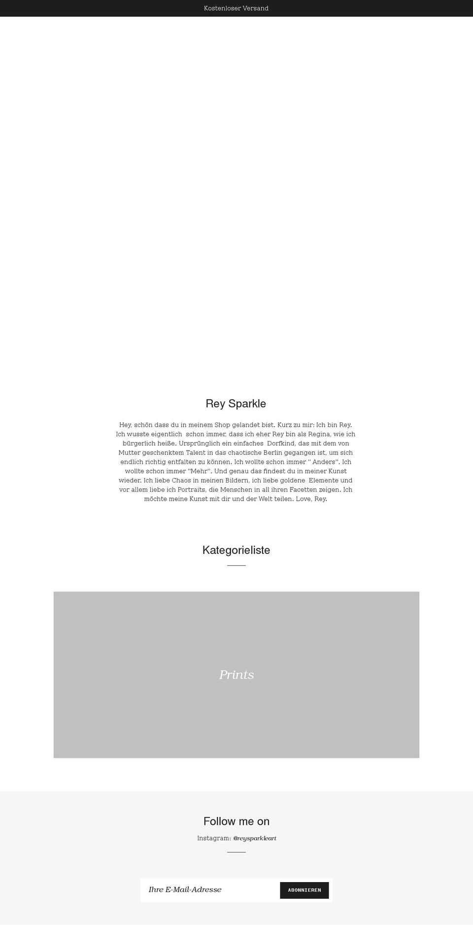 reysparkleart.com shopify website screenshot