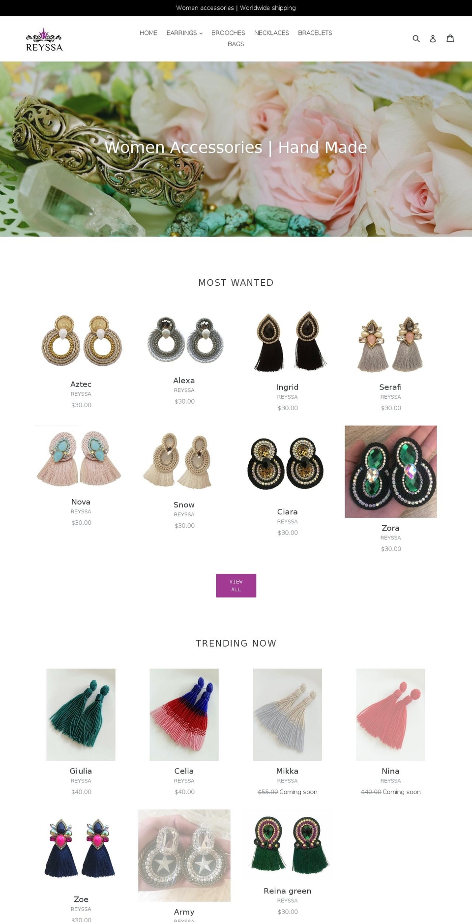 reyssa.com — Shopify storefront screenshot