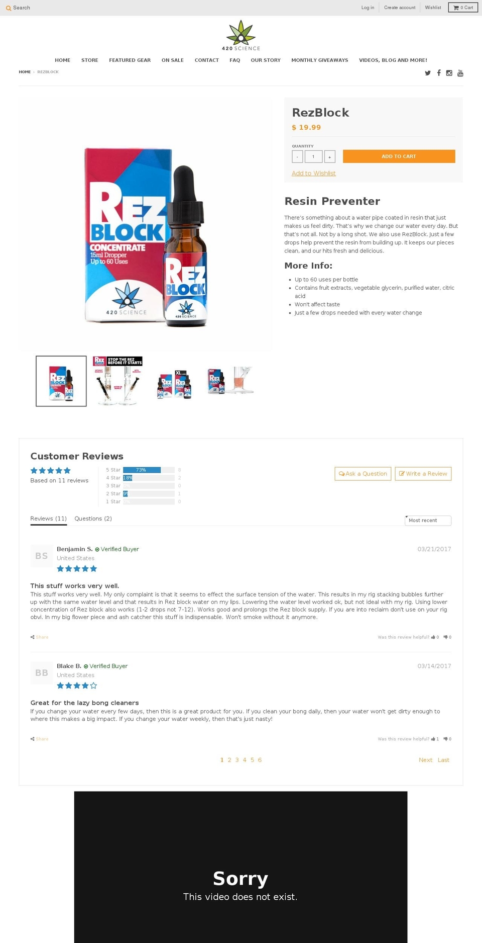 rezblock.com shopify website screenshot