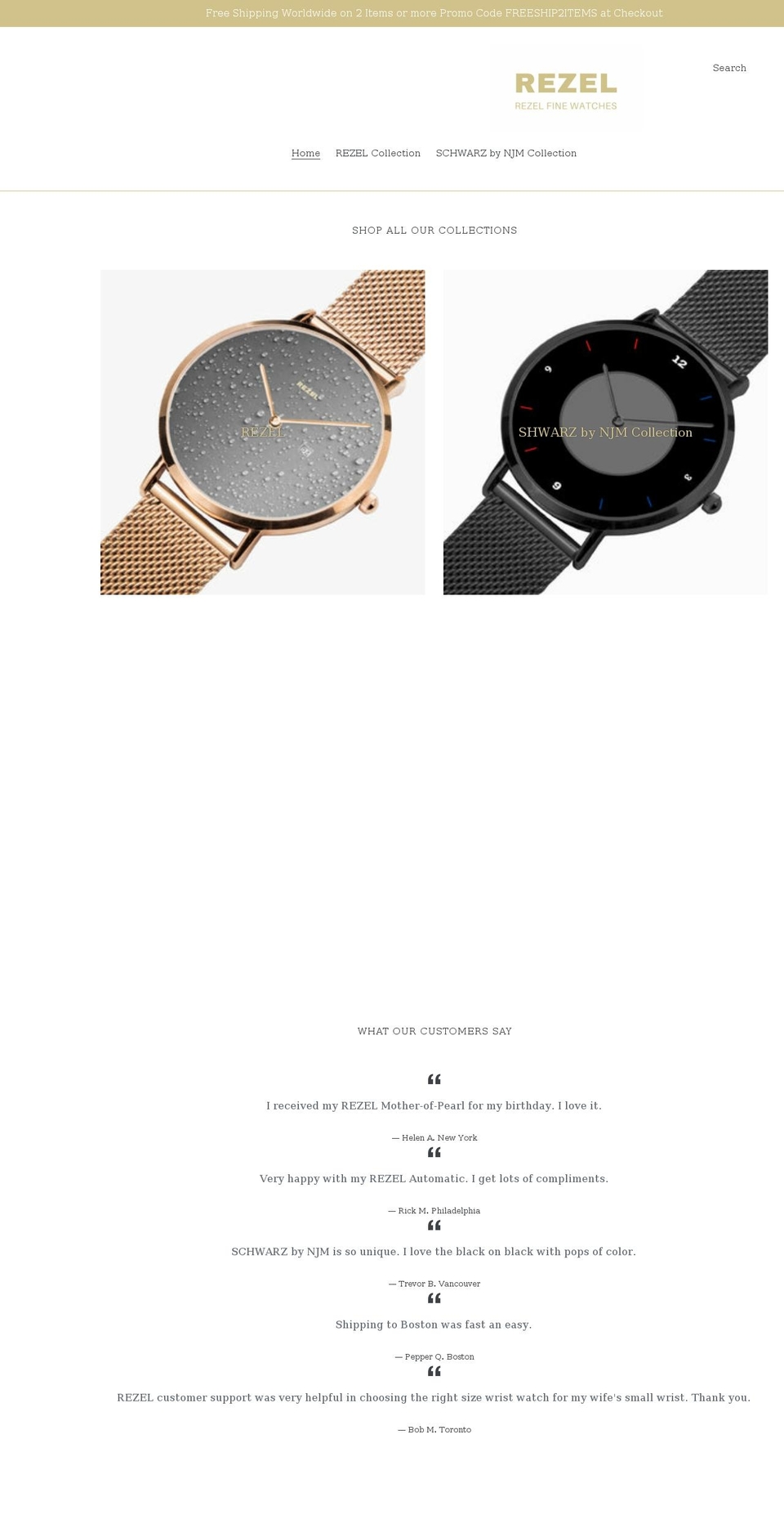 rezelwatch.com shopify website screenshot