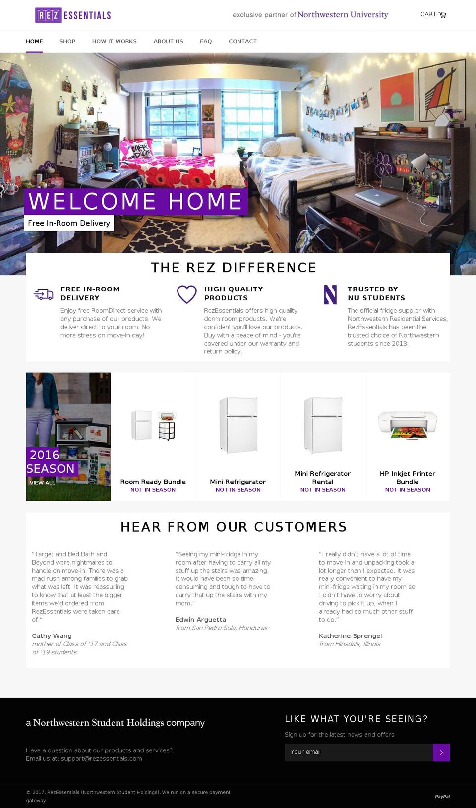 rezessentials.com shopify website screenshot