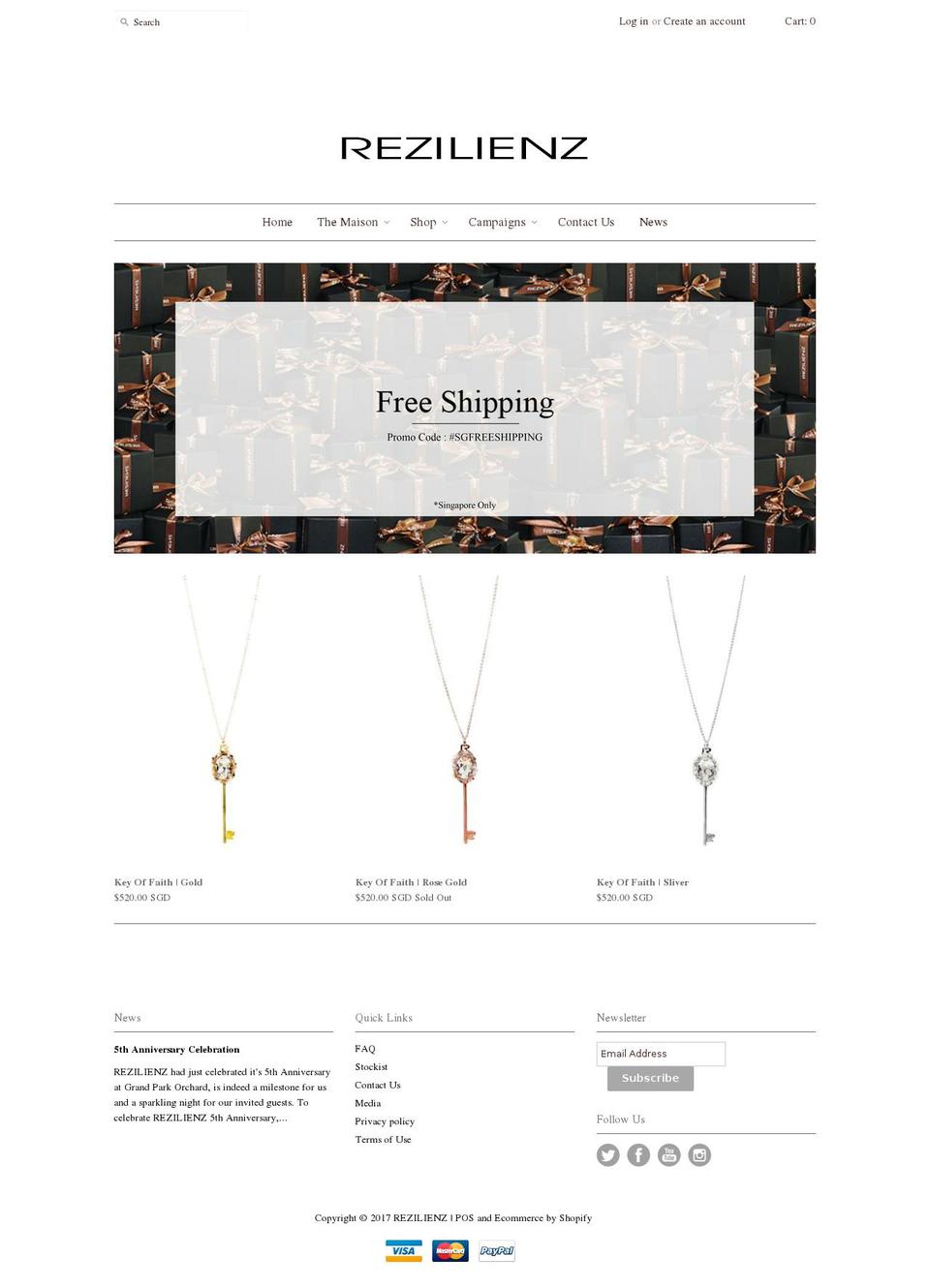 rezilienz.com shopify website screenshot