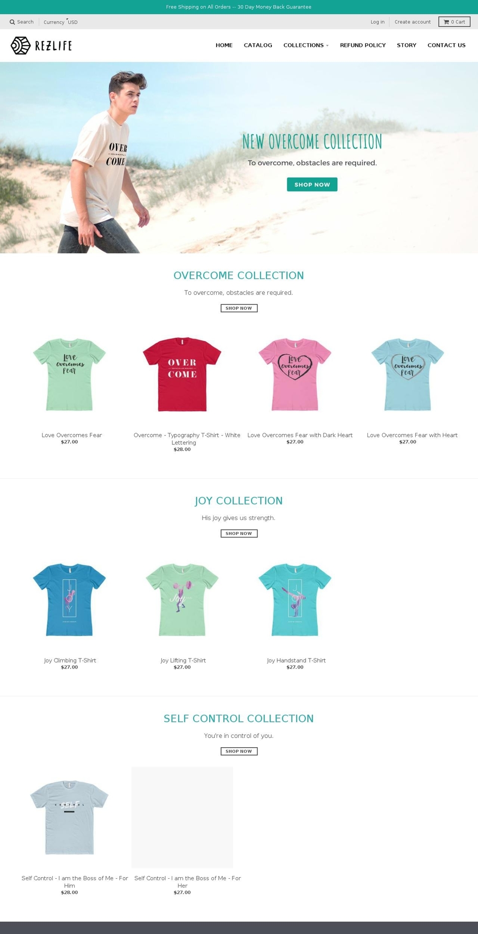 rezlifebrand.com — Shopify storefront screenshot