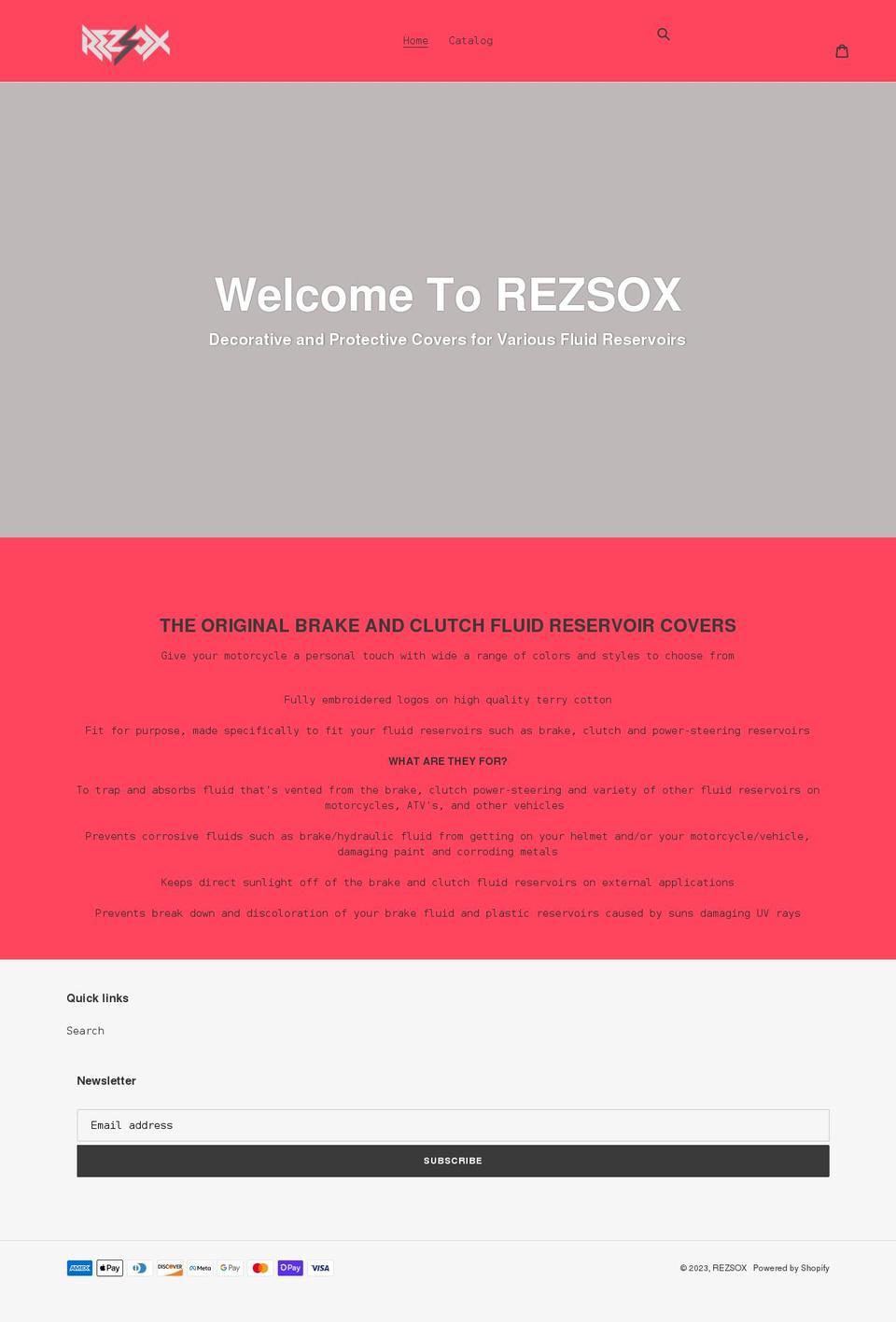 rezsox.com shopify website screenshot