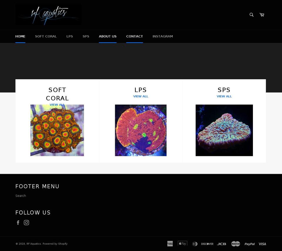 rfaquatics.com — Shopify storefront screenshot