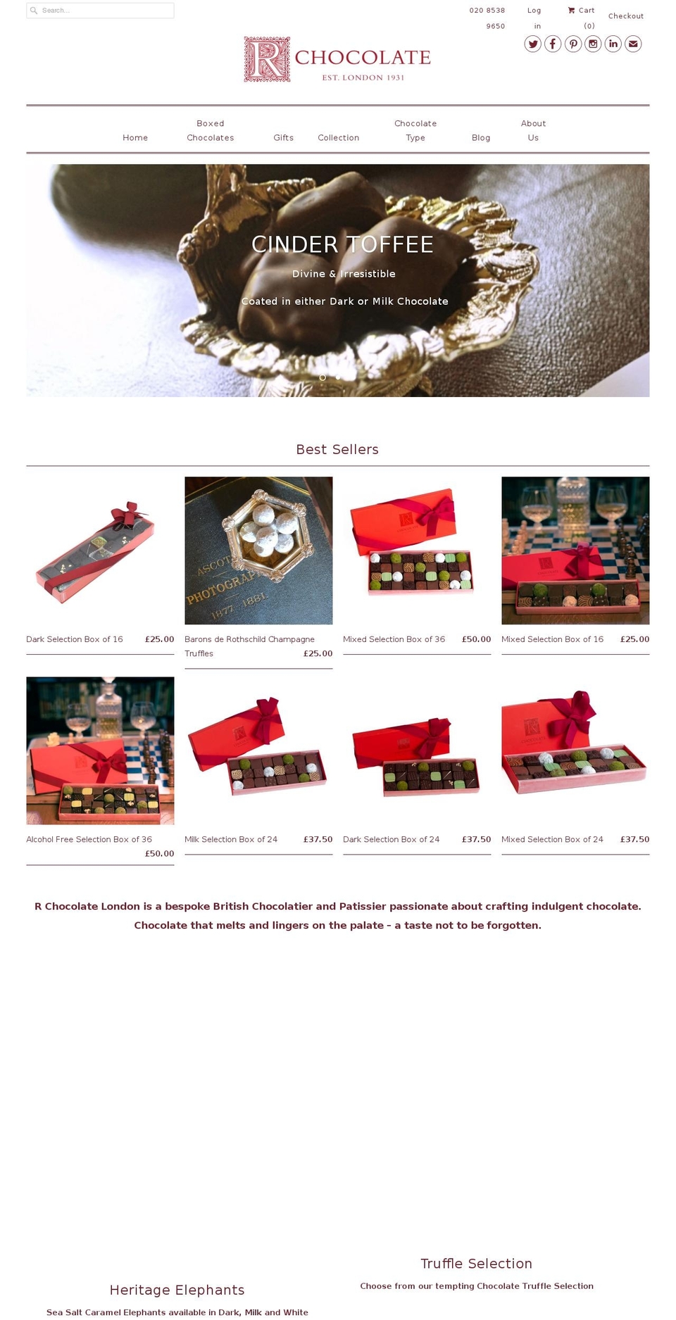 rforchocolate.com — Shopify storefront screenshot