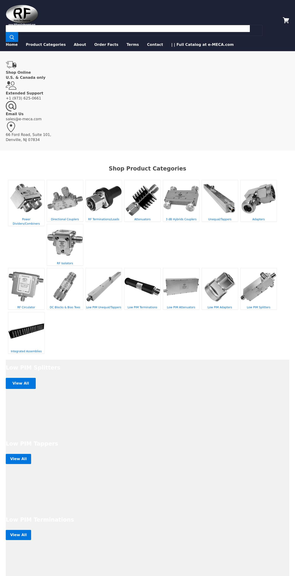 rfpartsondemand.com shopify website screenshot