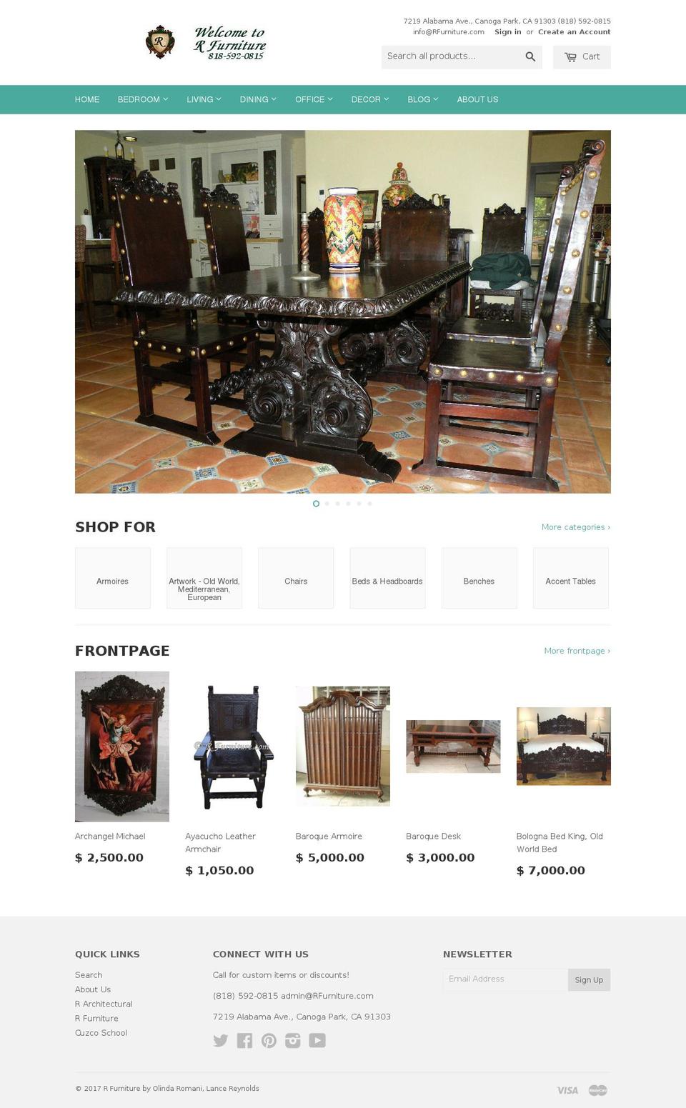 rfurniture.com shopify website screenshot