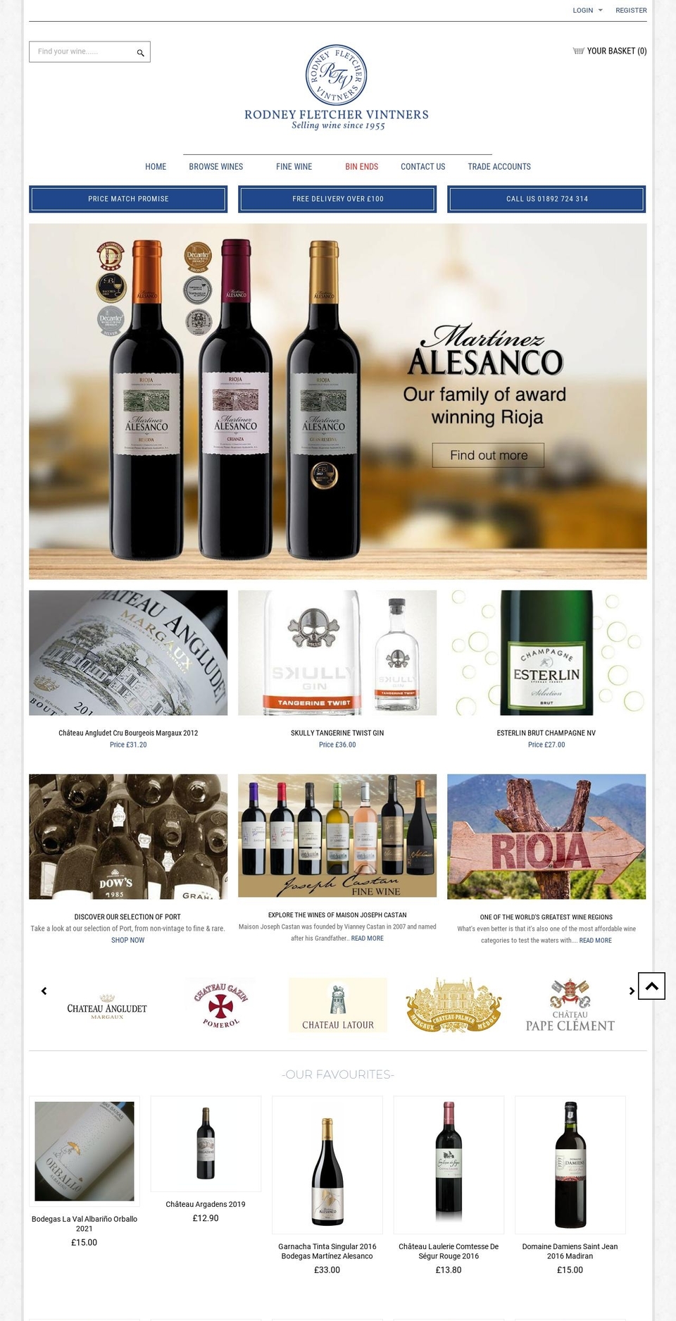 rfvintners.uk shopify website screenshot