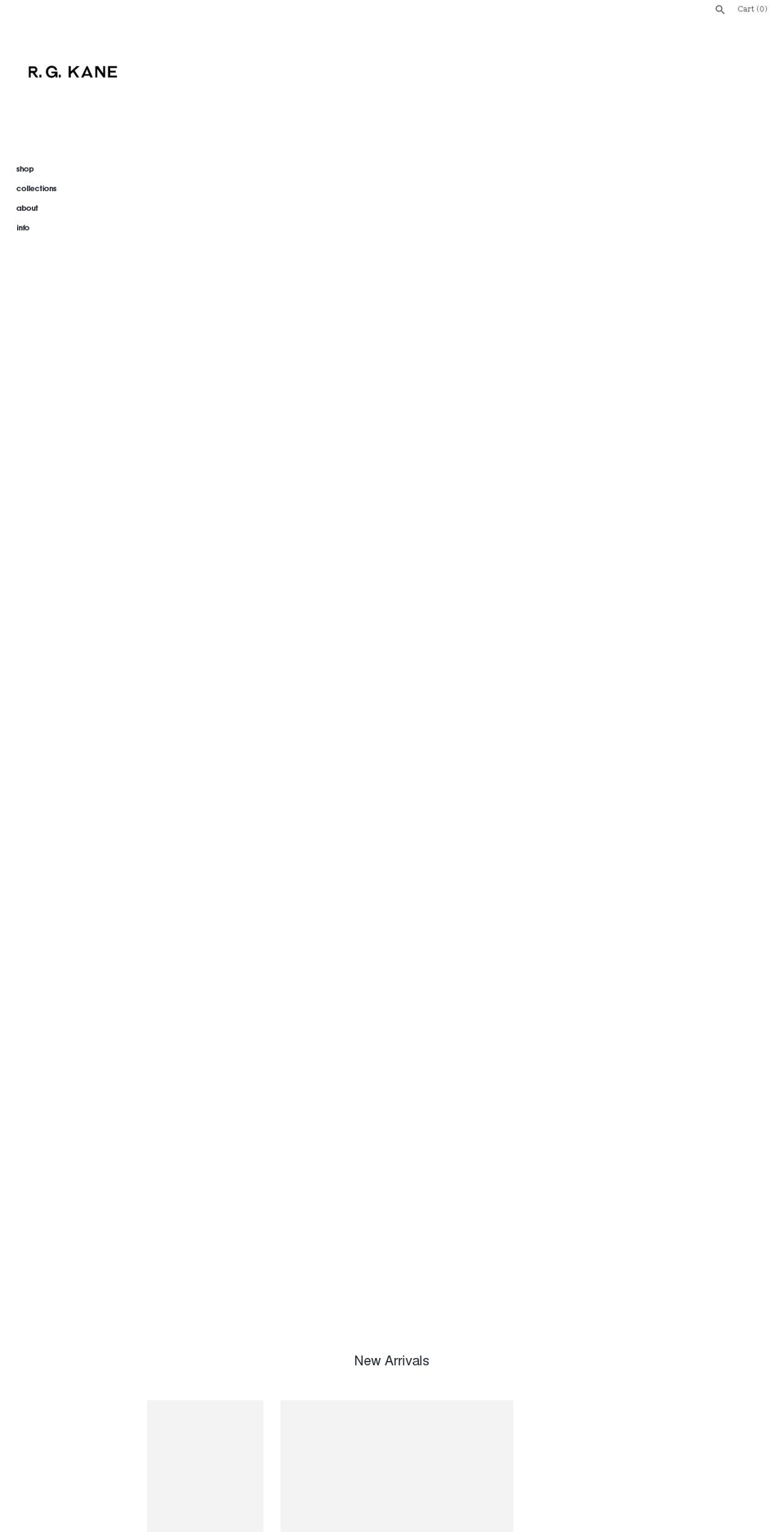 rgkane.com — Shopify storefront screenshot