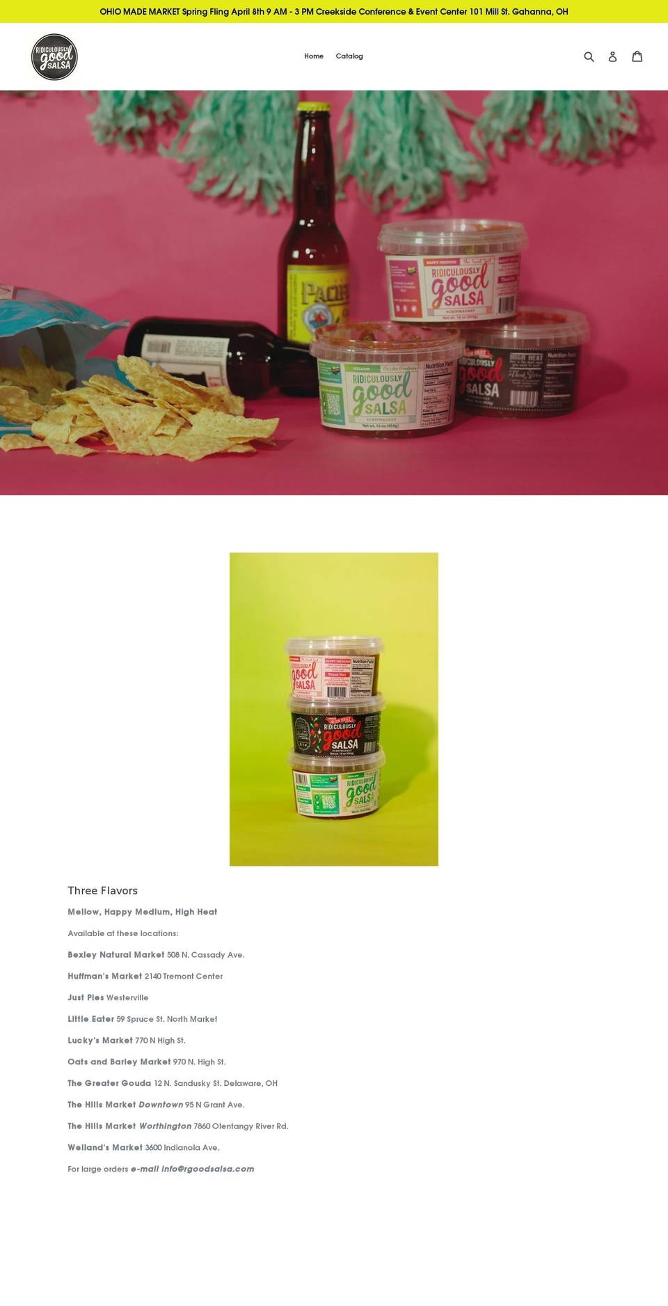 rgoodsalsa.com shopify website screenshot