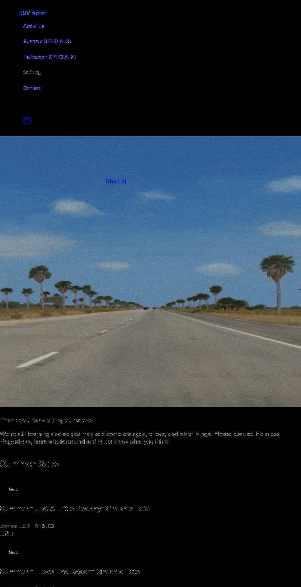 rgvmerch.com shopify website screenshot