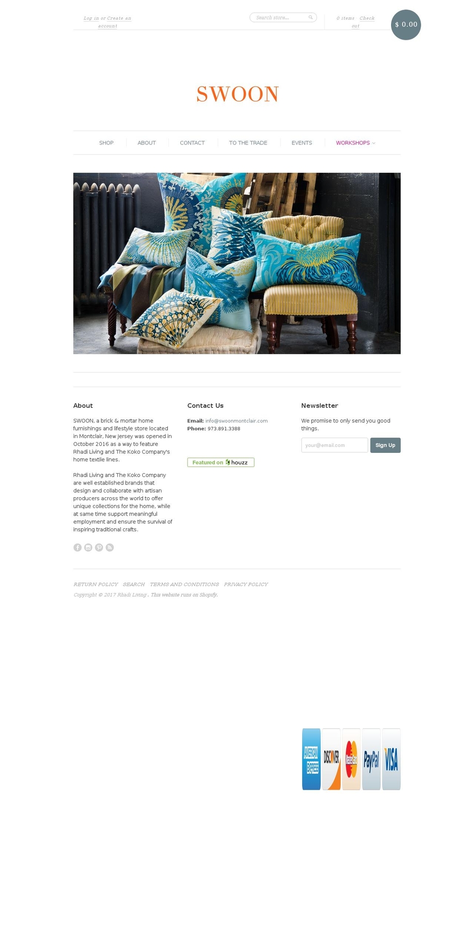 rhadiliving.com shopify website screenshot