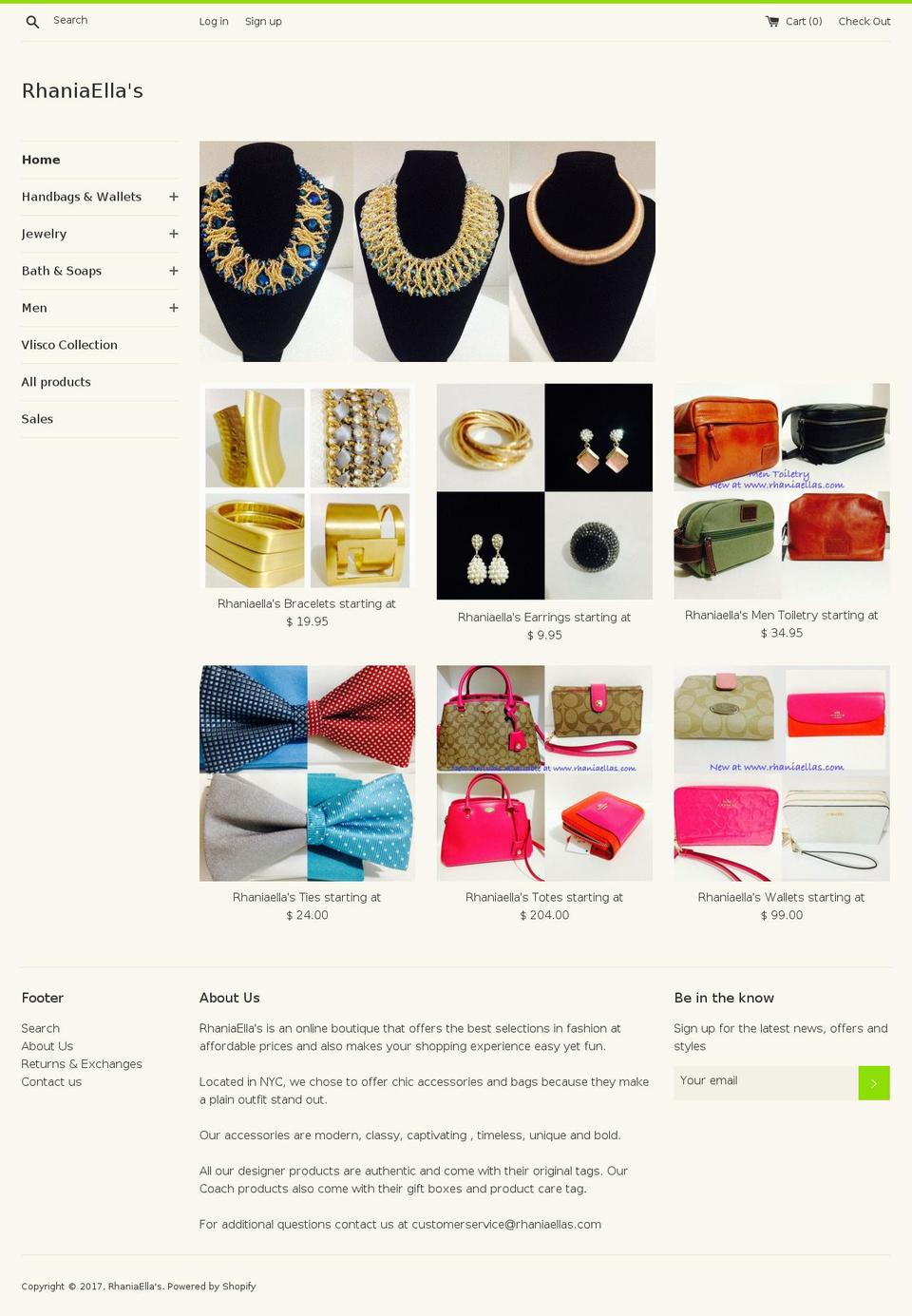 rhaniaellas.com shopify website screenshot