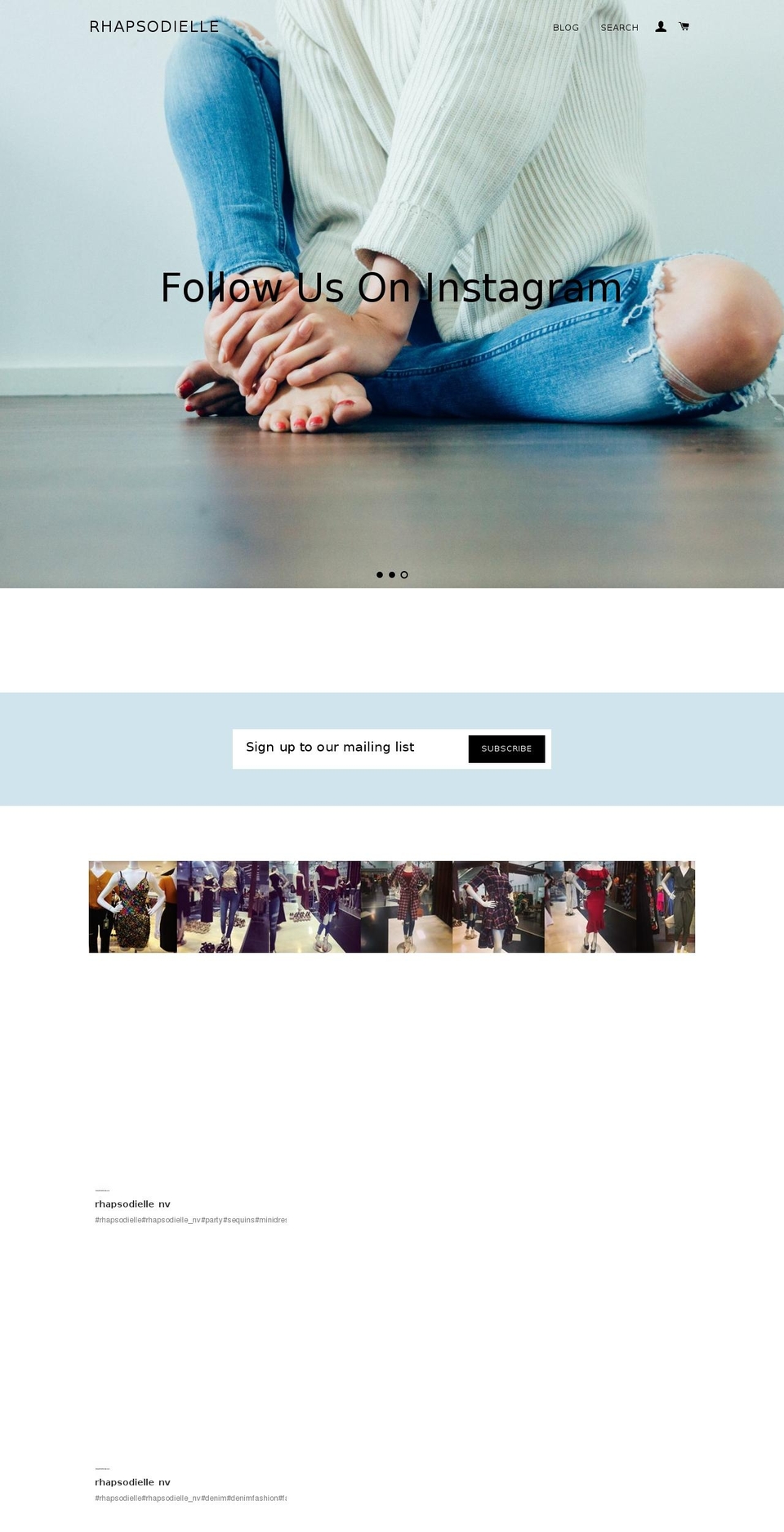 rhapsodielle.clothing shopify website screenshot