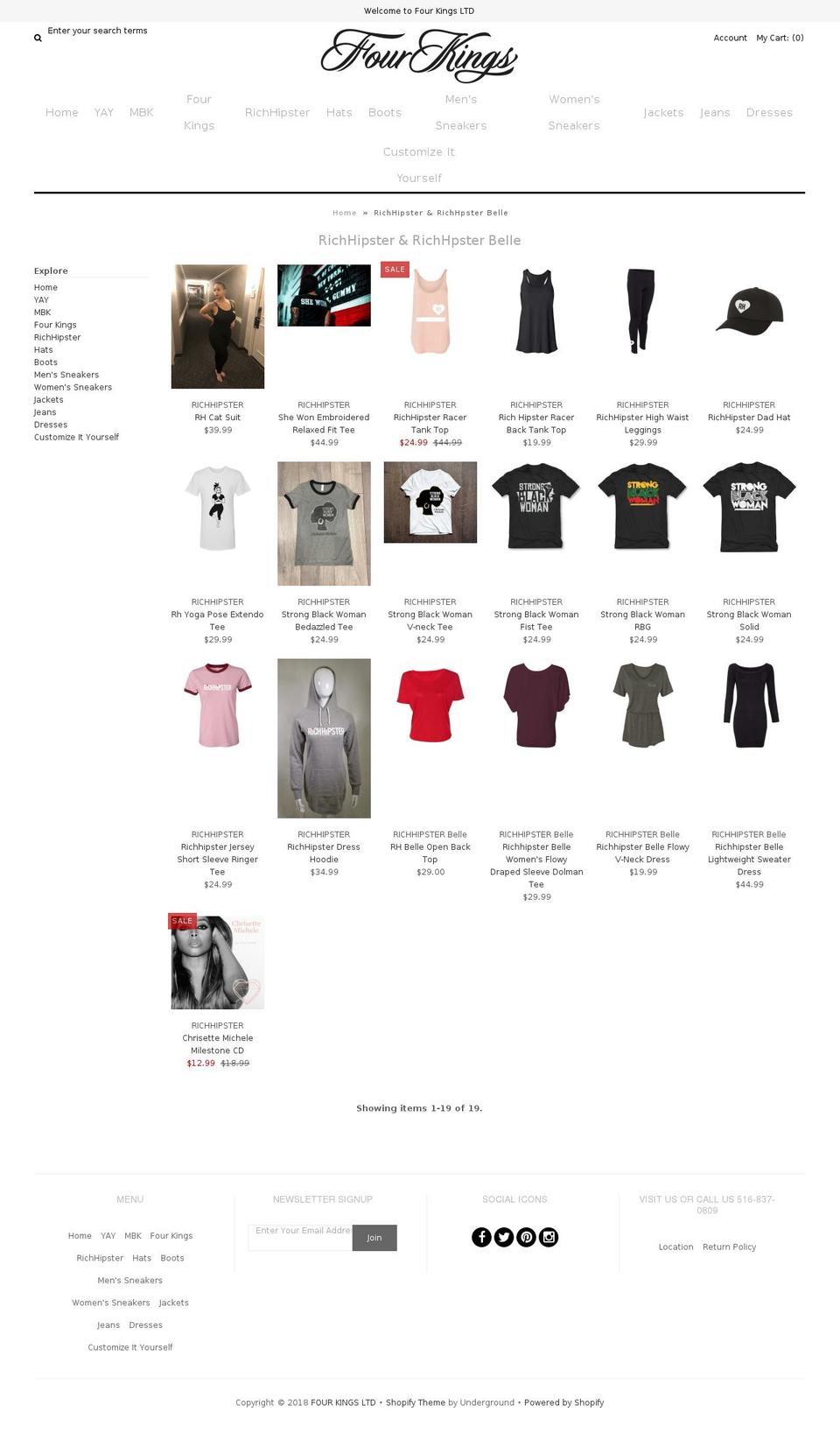 rhcollections.com — Shopify storefront screenshot