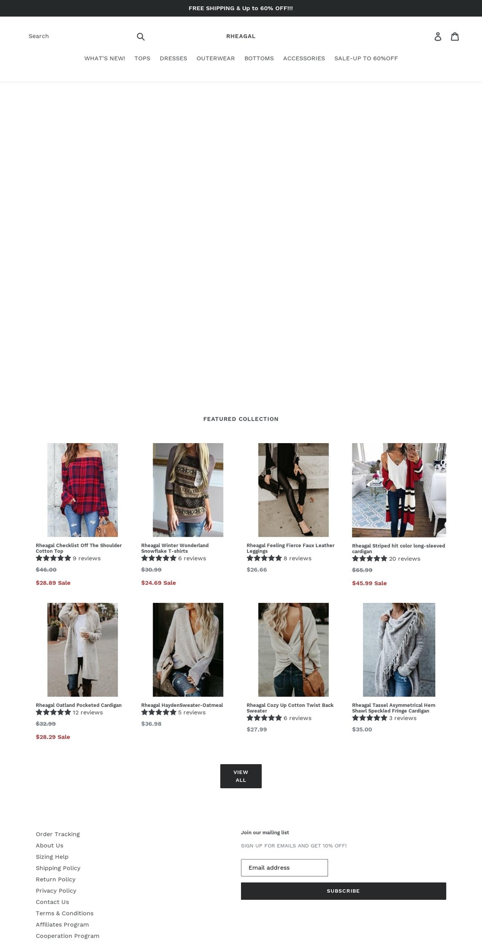 rheagal.com shopify website screenshot