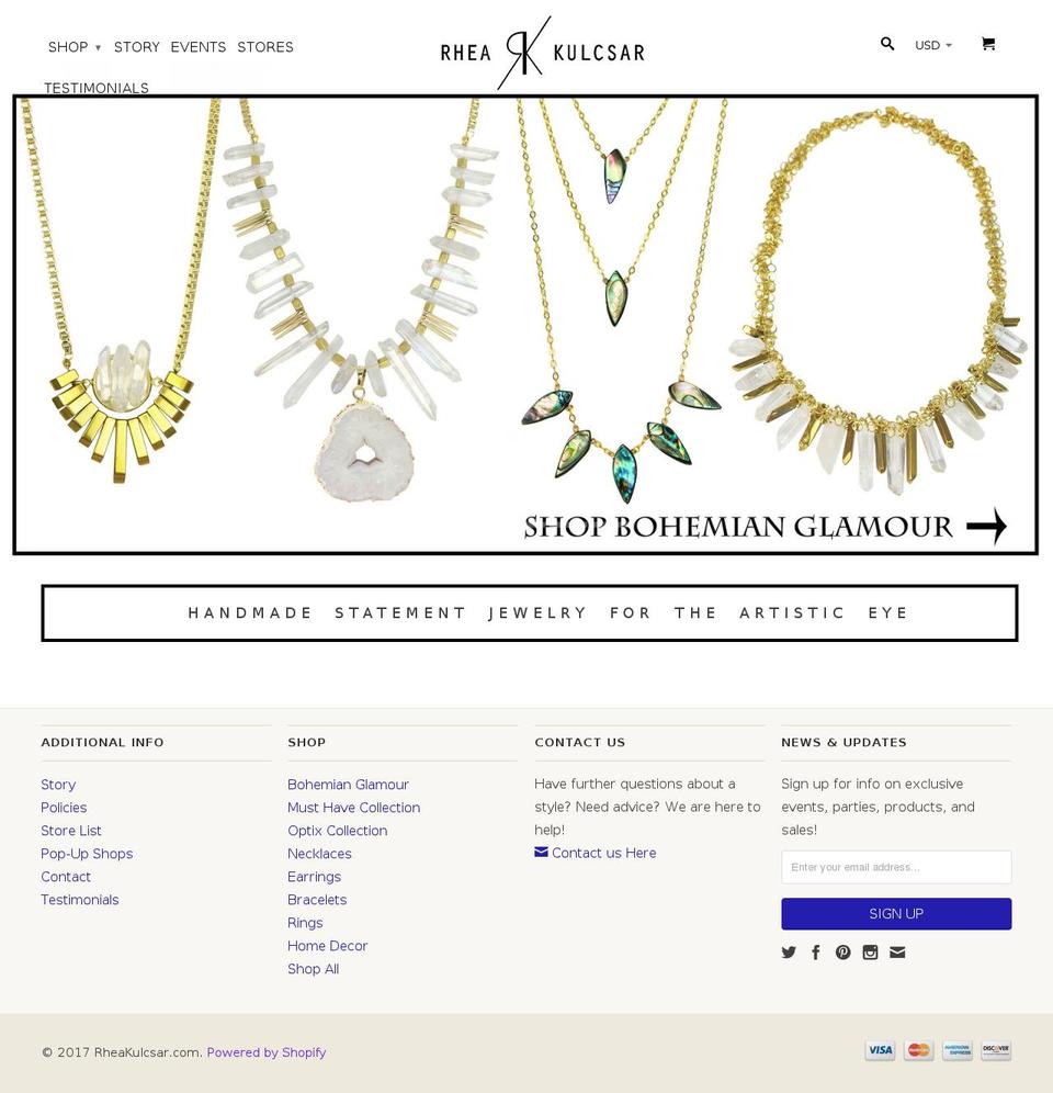 rheakulcsar.com shopify website screenshot