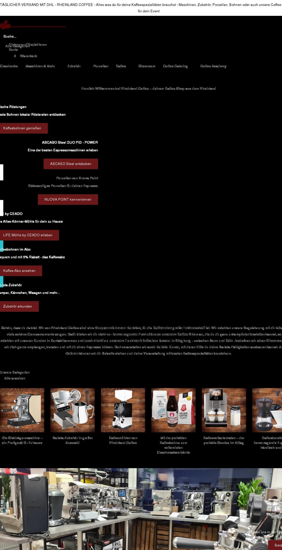 rheinland.coffee shopify website screenshot