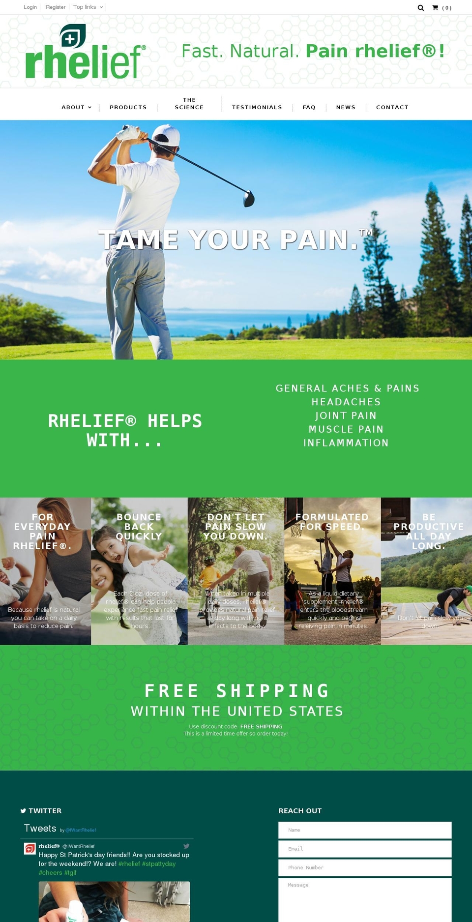 rhelief.com shopify website screenshot