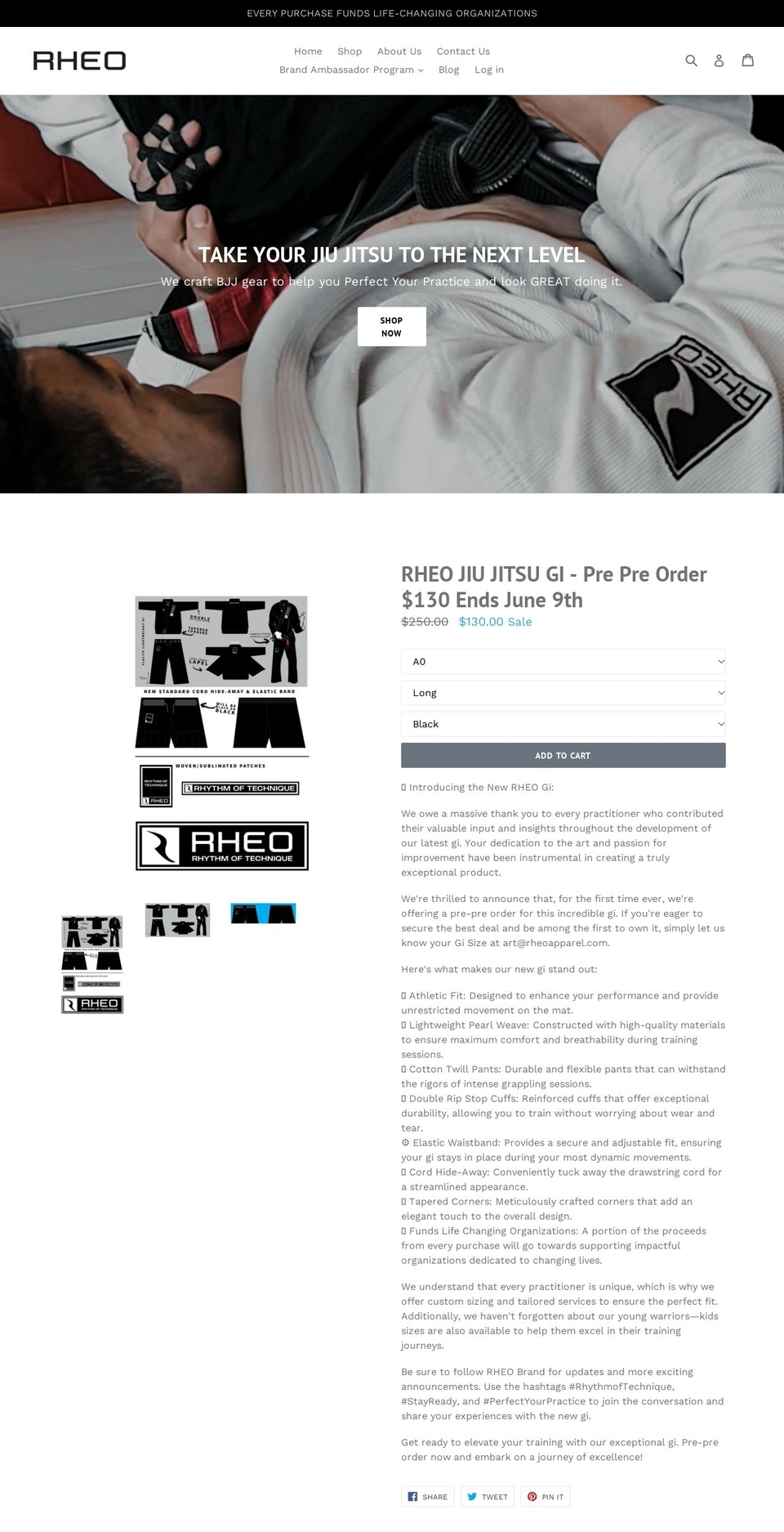 rheoapparel.com — Shopify storefront screenshot