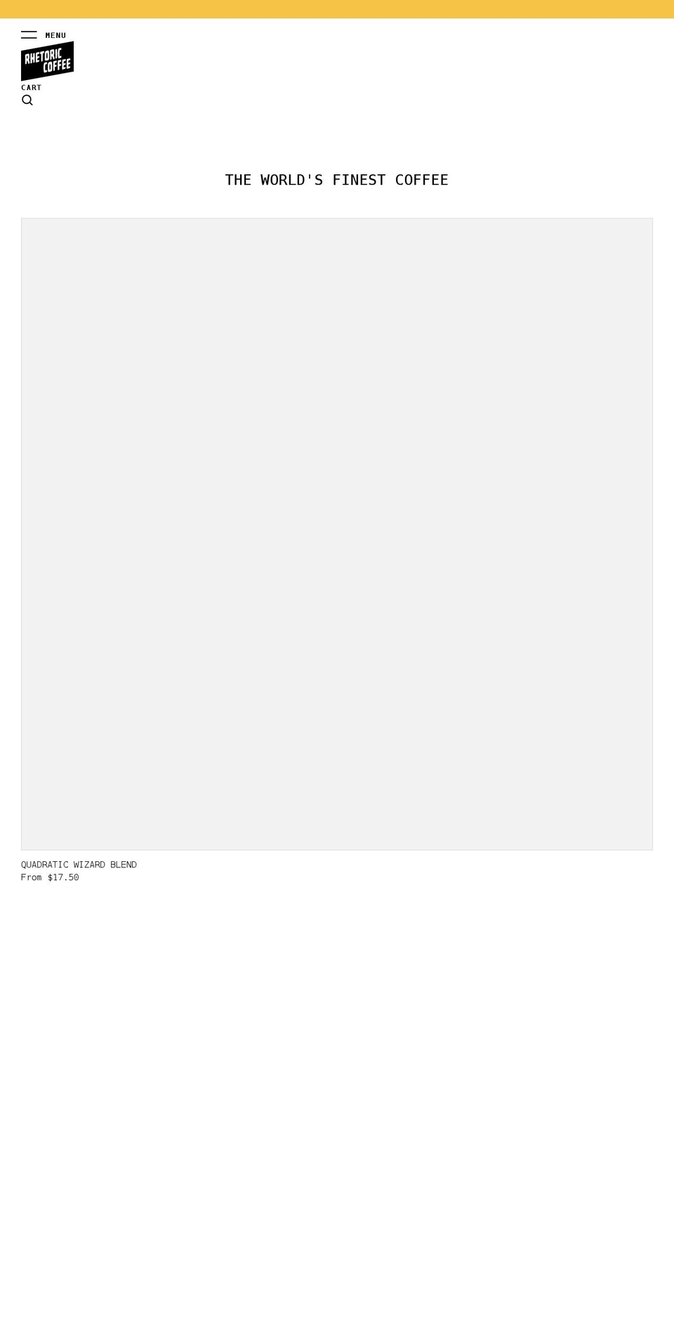 rhetoriccoffee.com shopify website screenshot