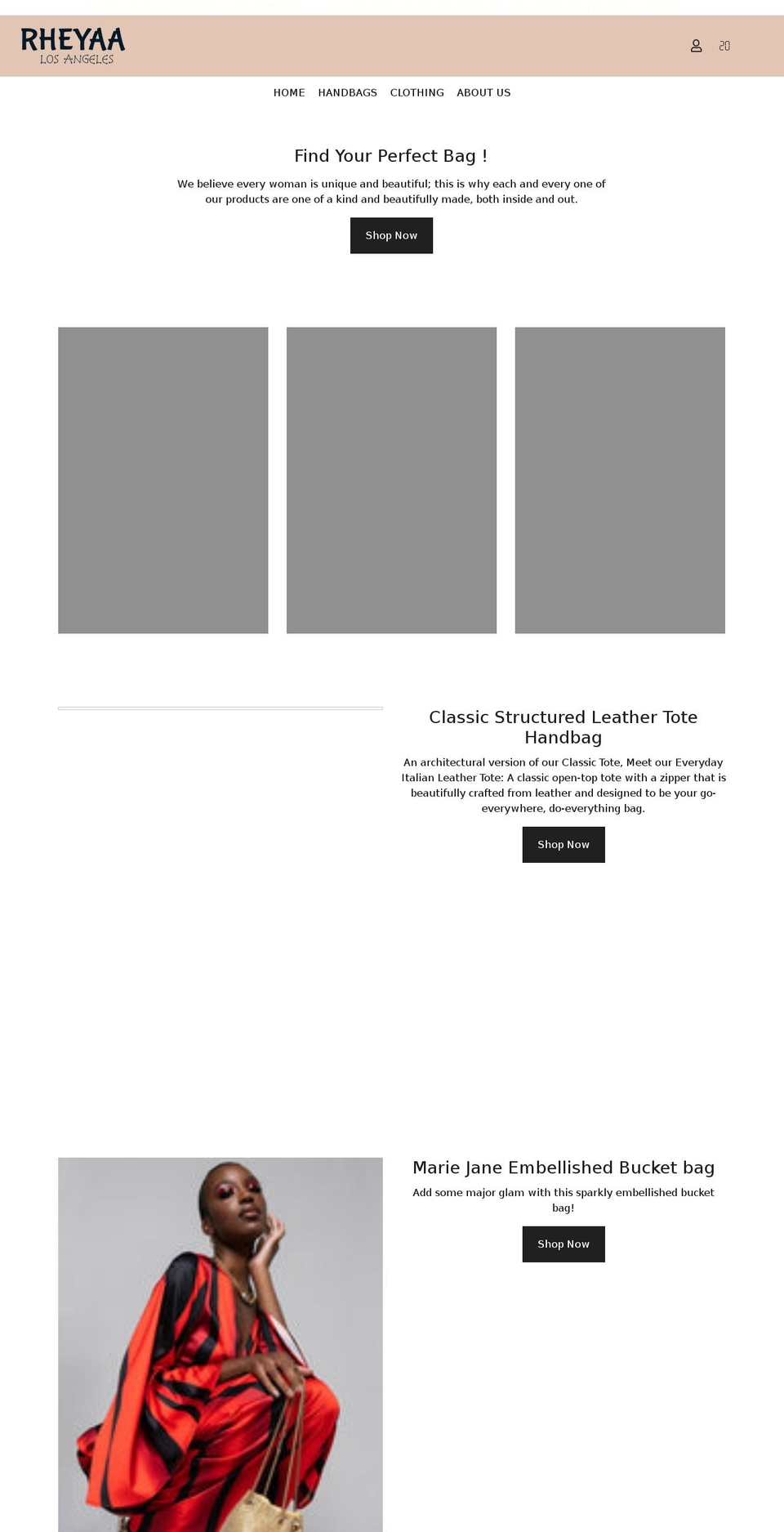 rheyaa.com shopify website screenshot