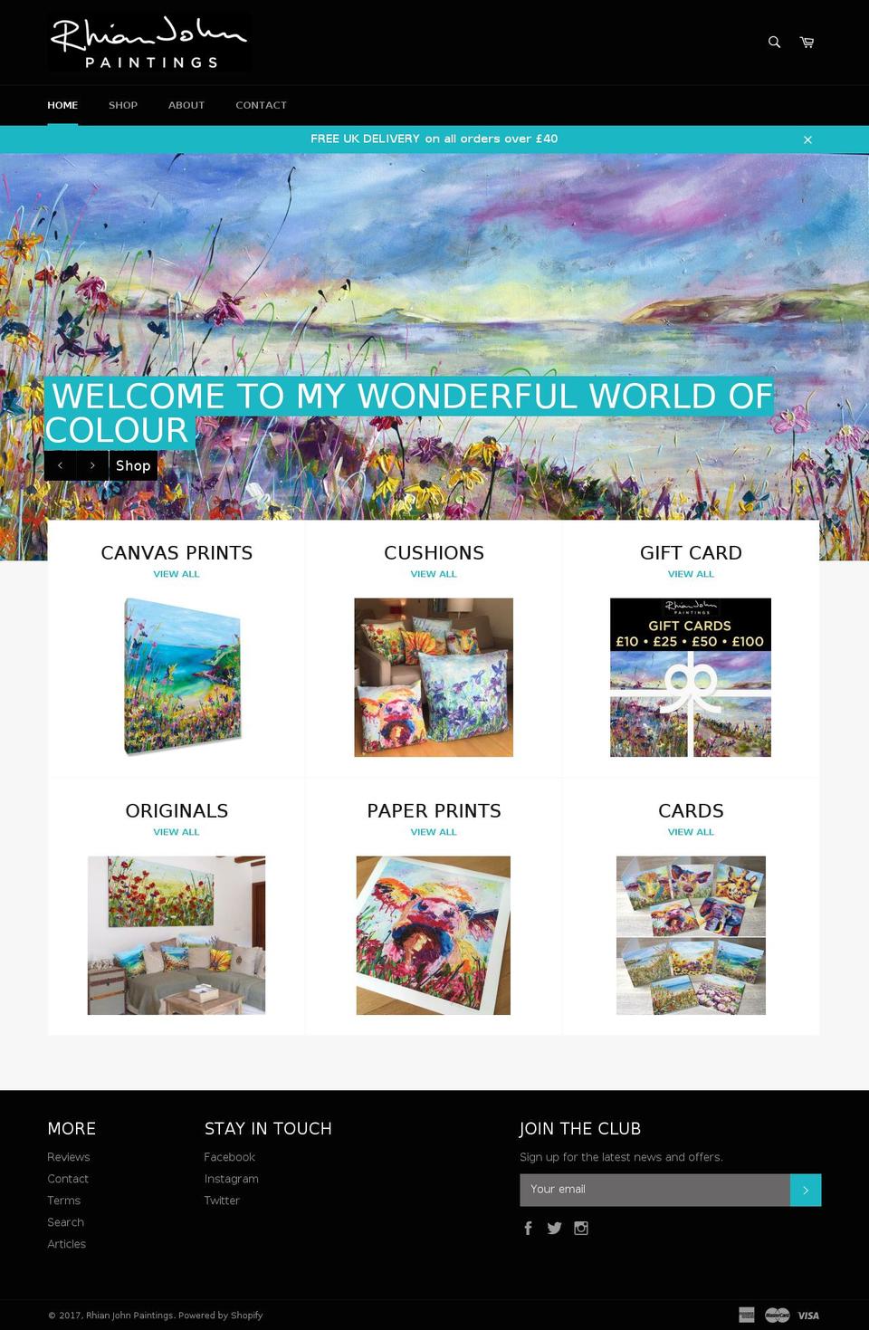 rhianjohn.com shopify website screenshot