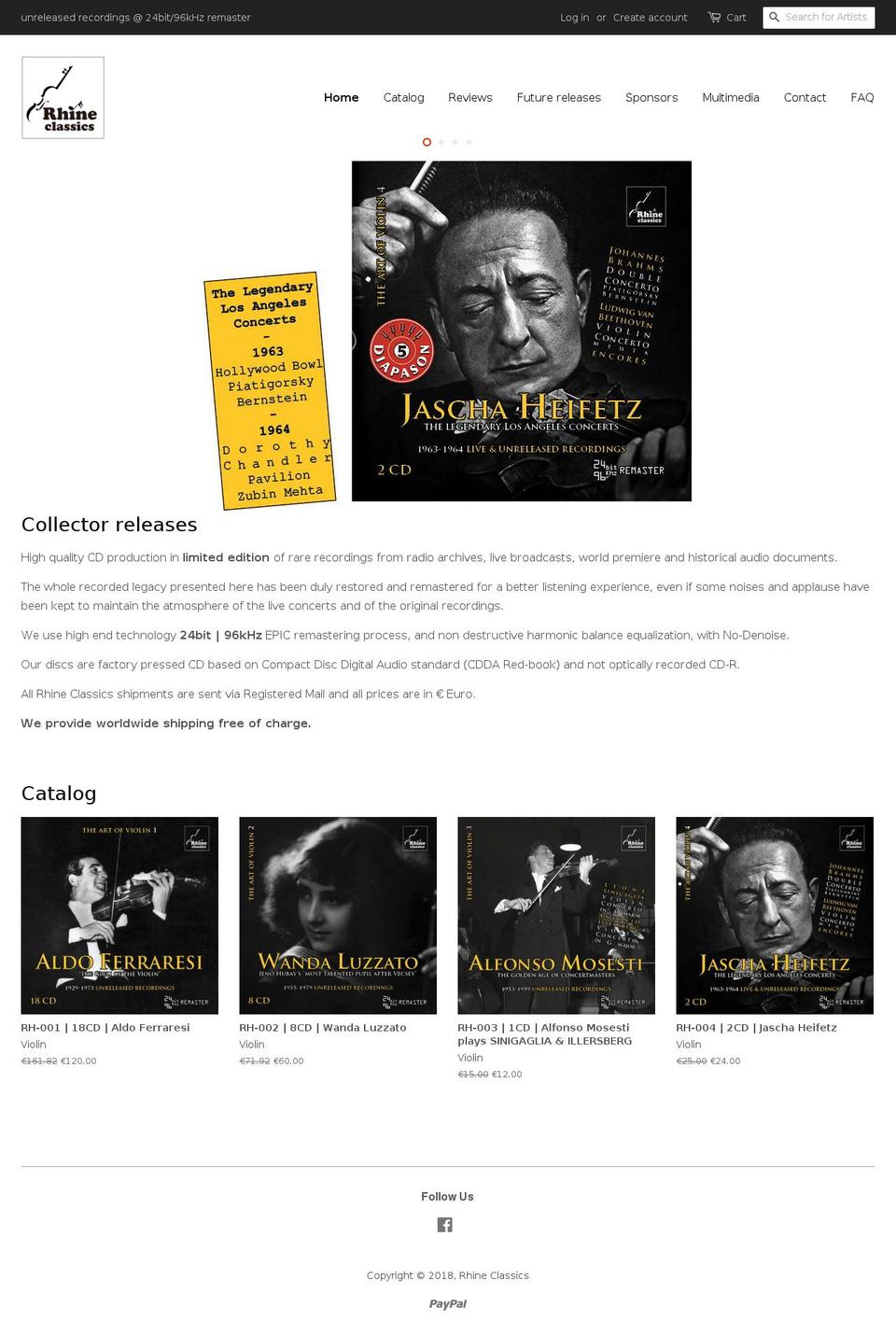 rhineclassics.com — Shopify storefront screenshot