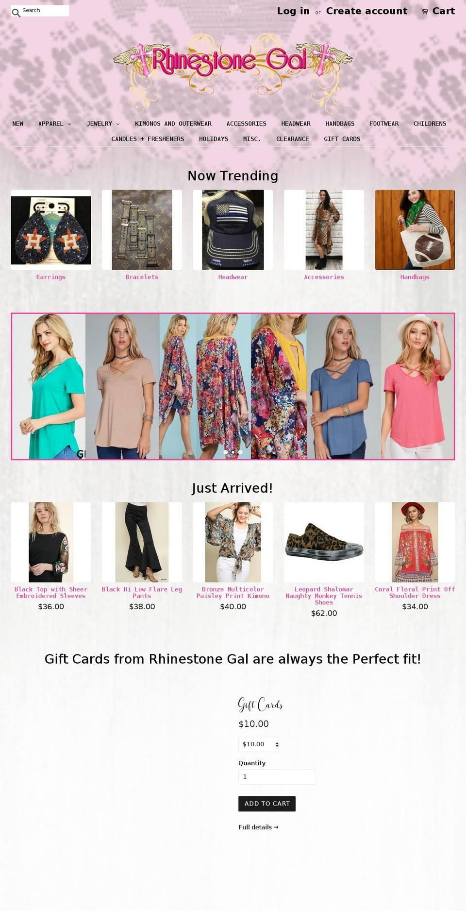 rhinestone-gal.com shopify website screenshot