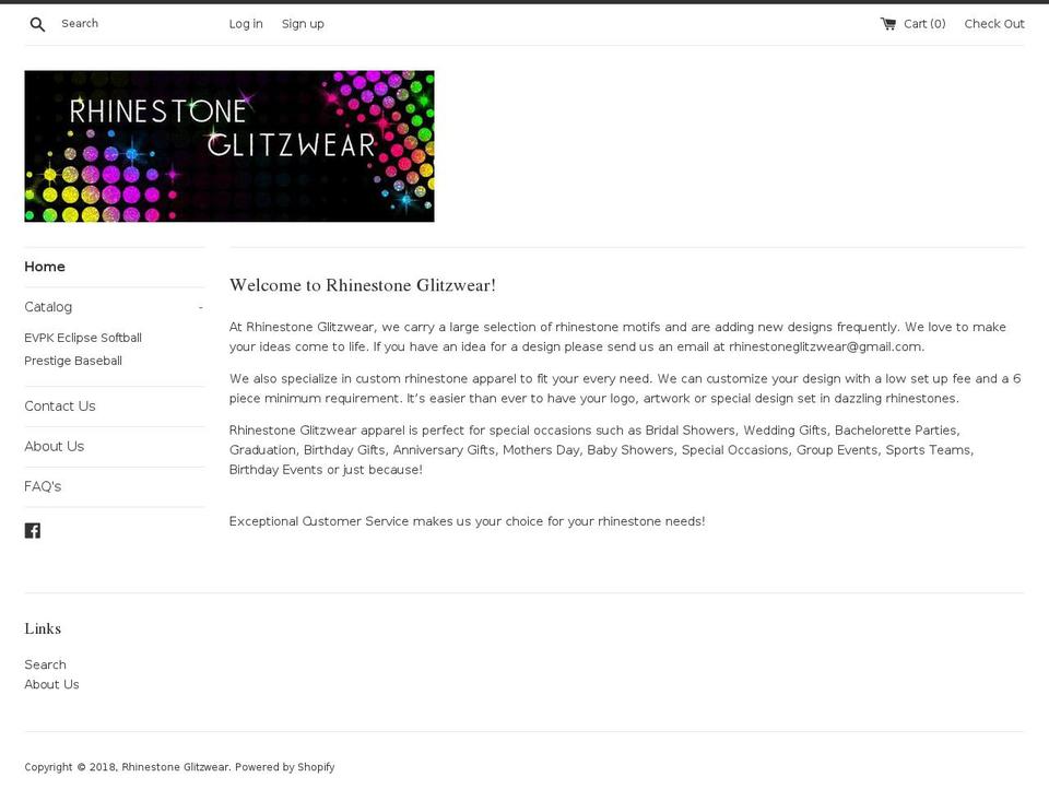 rhinestone-glitzwear.com — Shopify storefront screenshot
