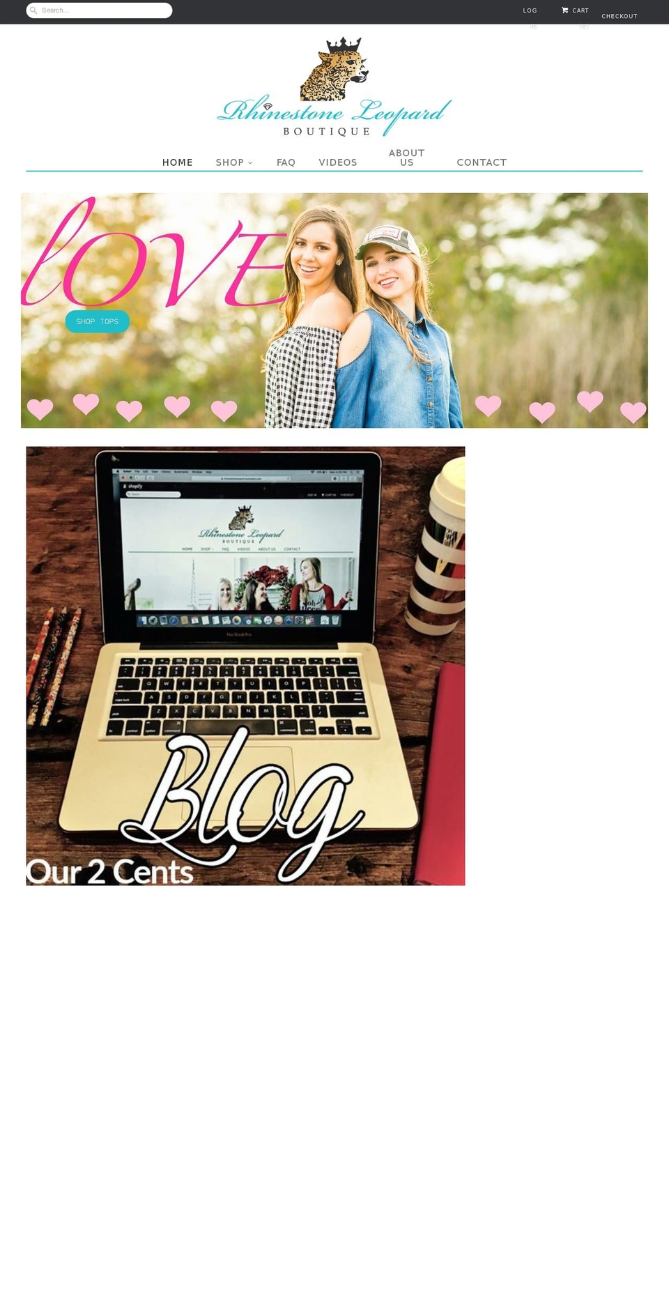 rhinestoneleopard.com shopify website screenshot