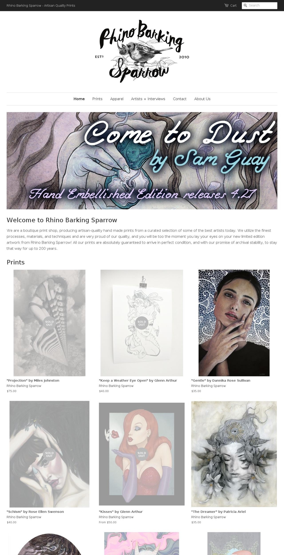 rhino-barking-sparrow.myshopify.com shopify website screenshot