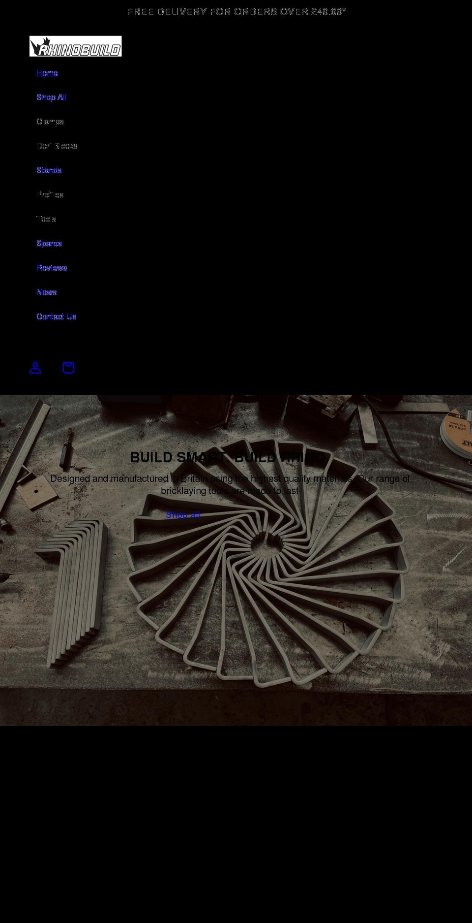 rhino-build.com shopify website screenshot