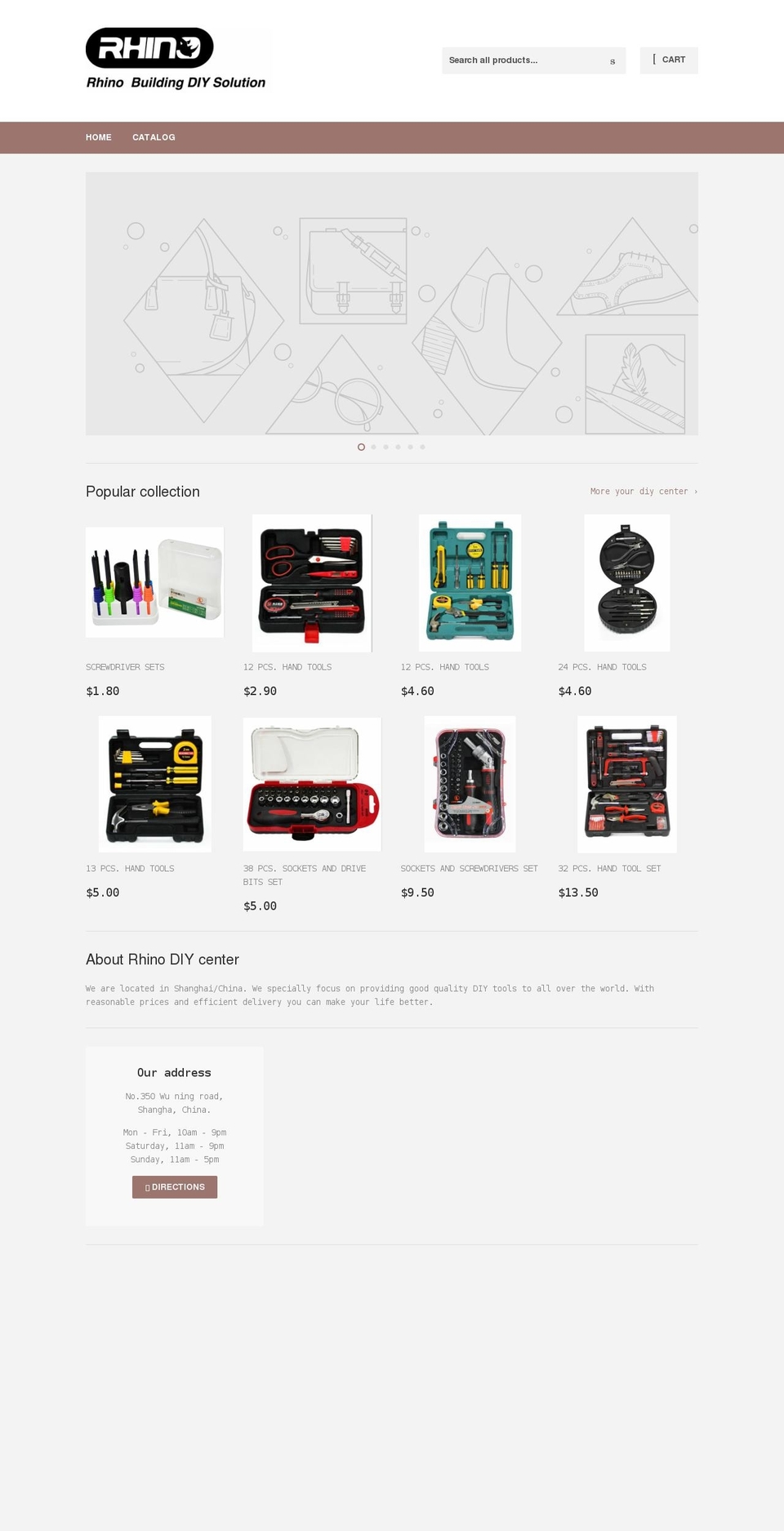 rhino-diy.com shopify website screenshot