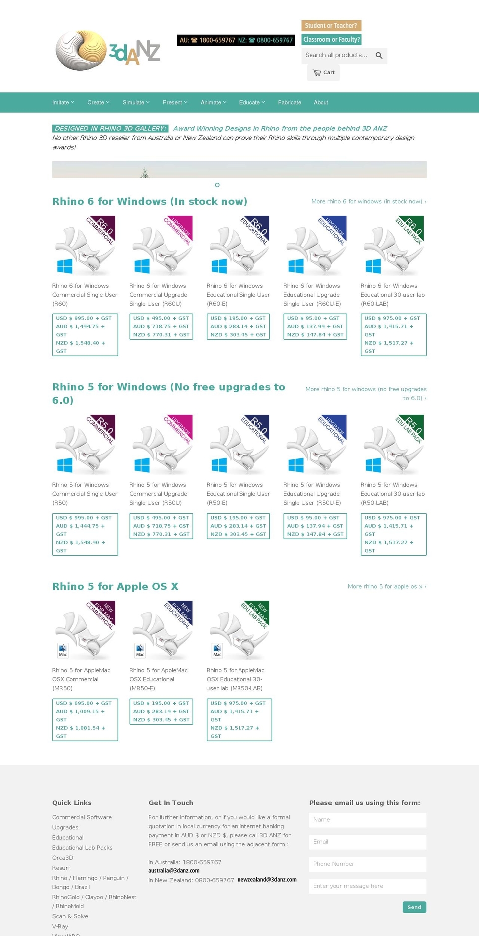 rhino5.com.au shopify website screenshot