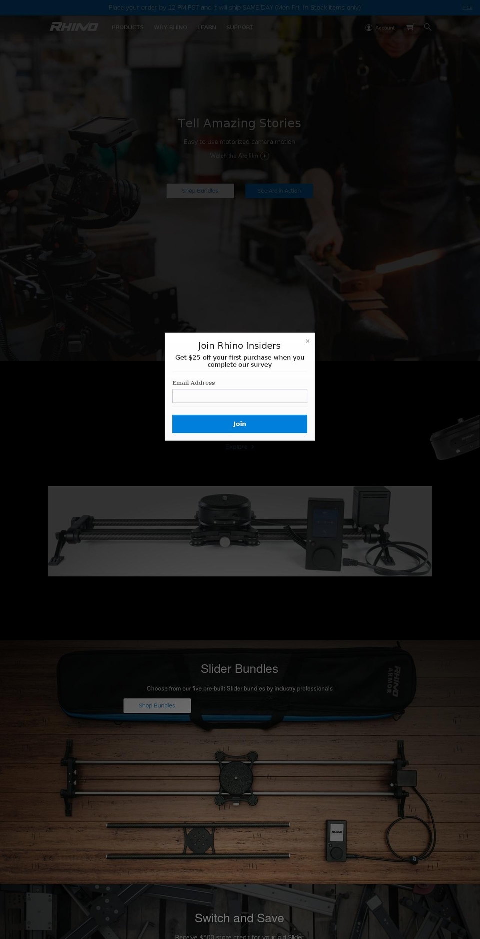 rhinocg.com shopify website screenshot