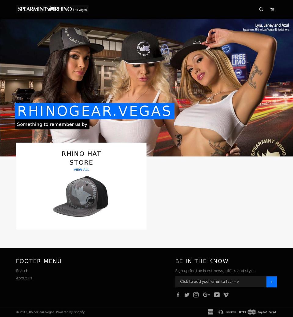 rhinogear.vegas shopify website screenshot