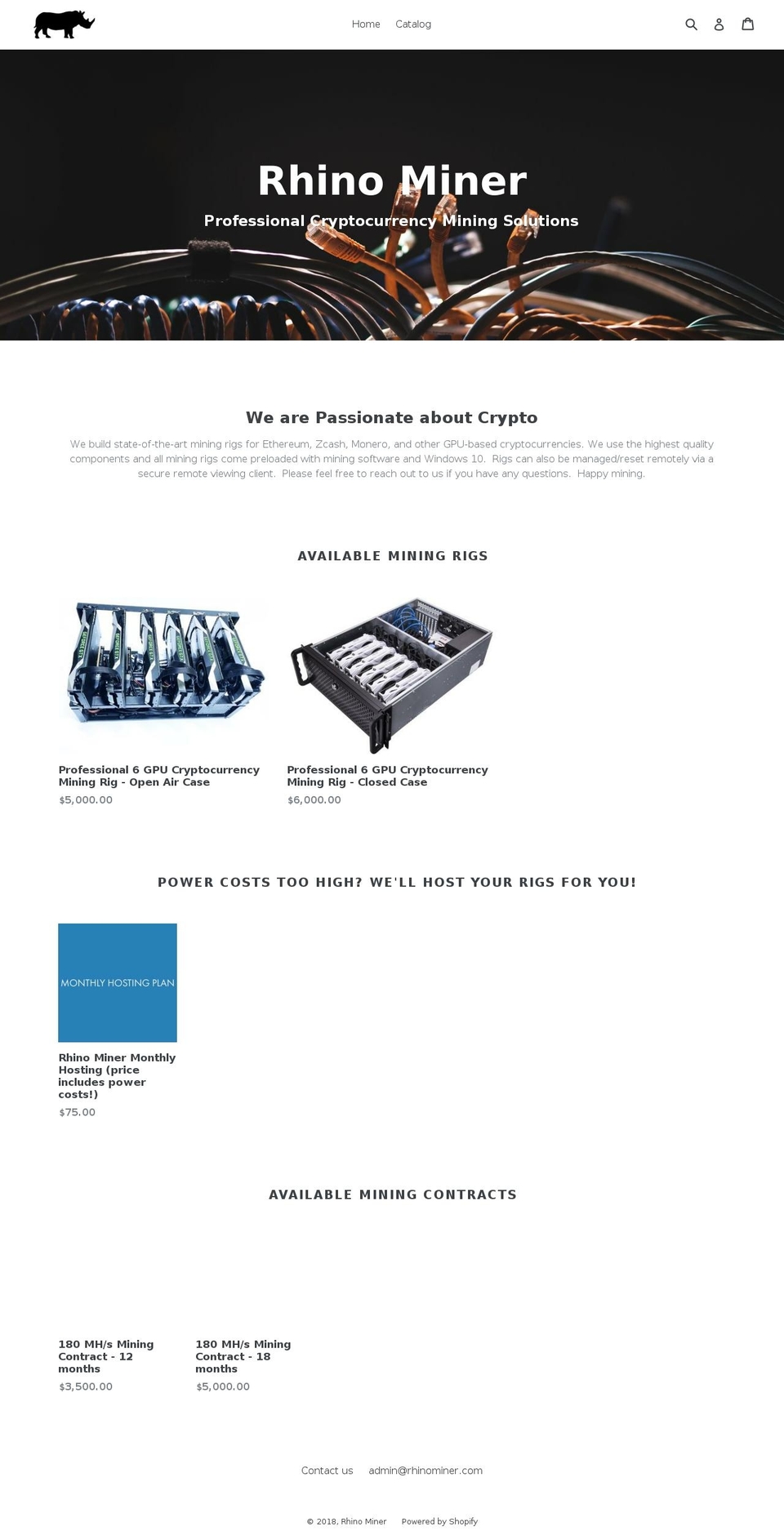 rhinominer.com — Shopify storefront screenshot