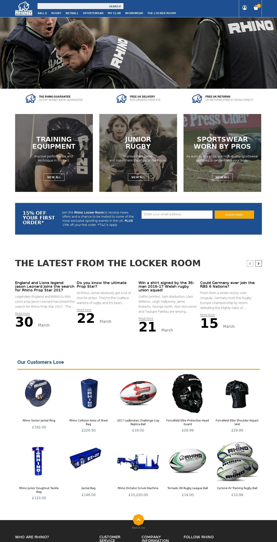 Rhino Direct v1.2 Shopify theme site example rhinopurerugby.com