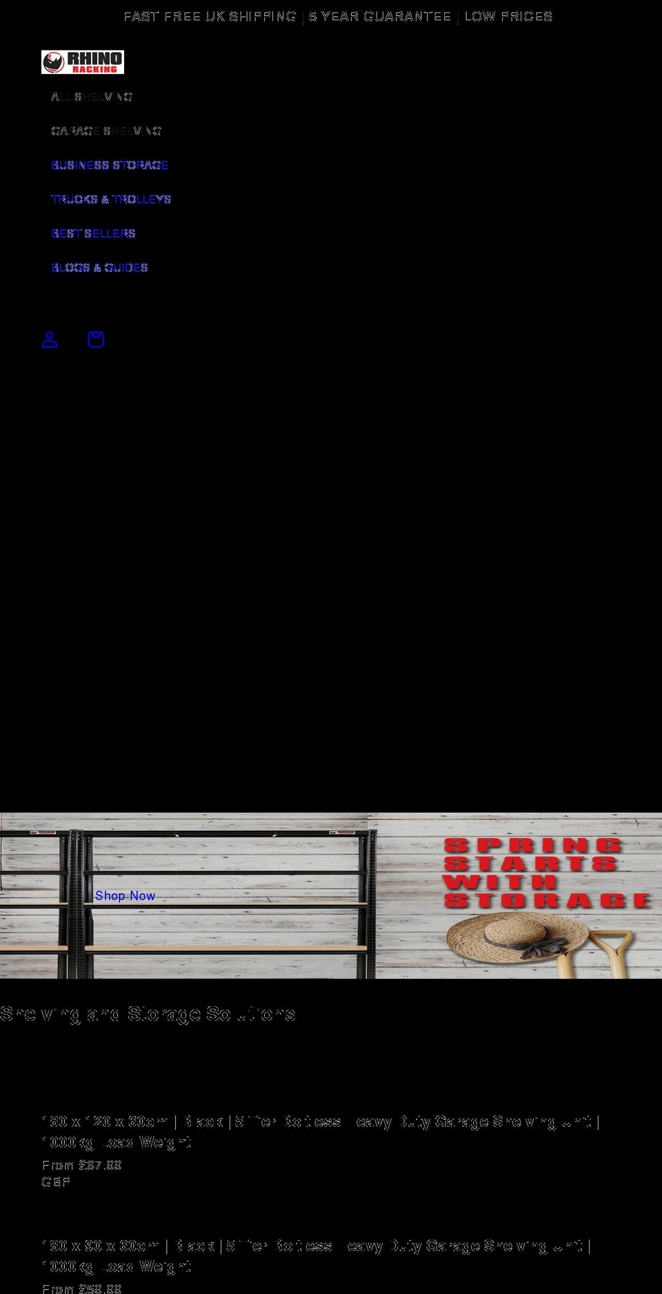rhinoracking.co.uk shopify website screenshot