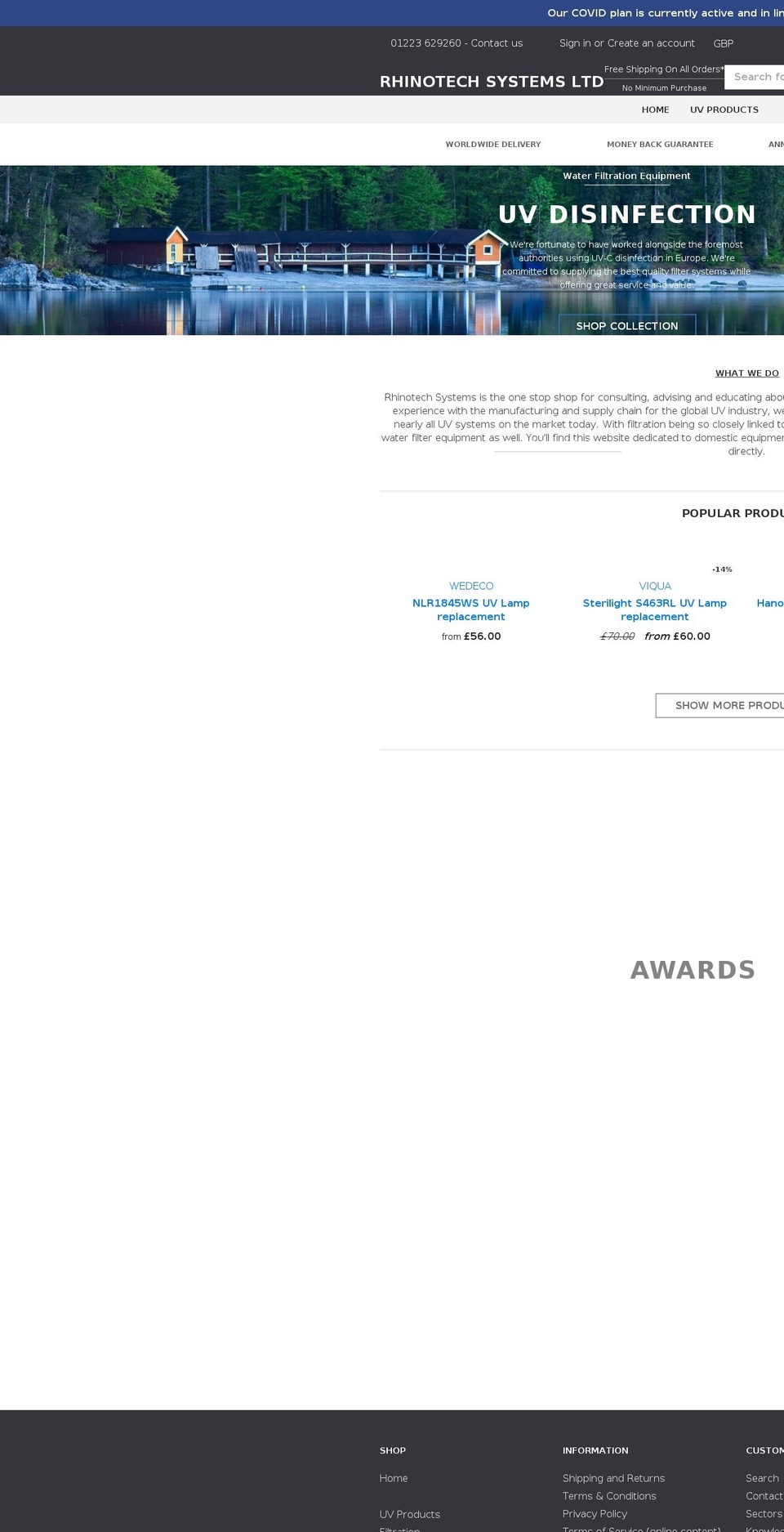 rhinotechsystems.com shopify website screenshot