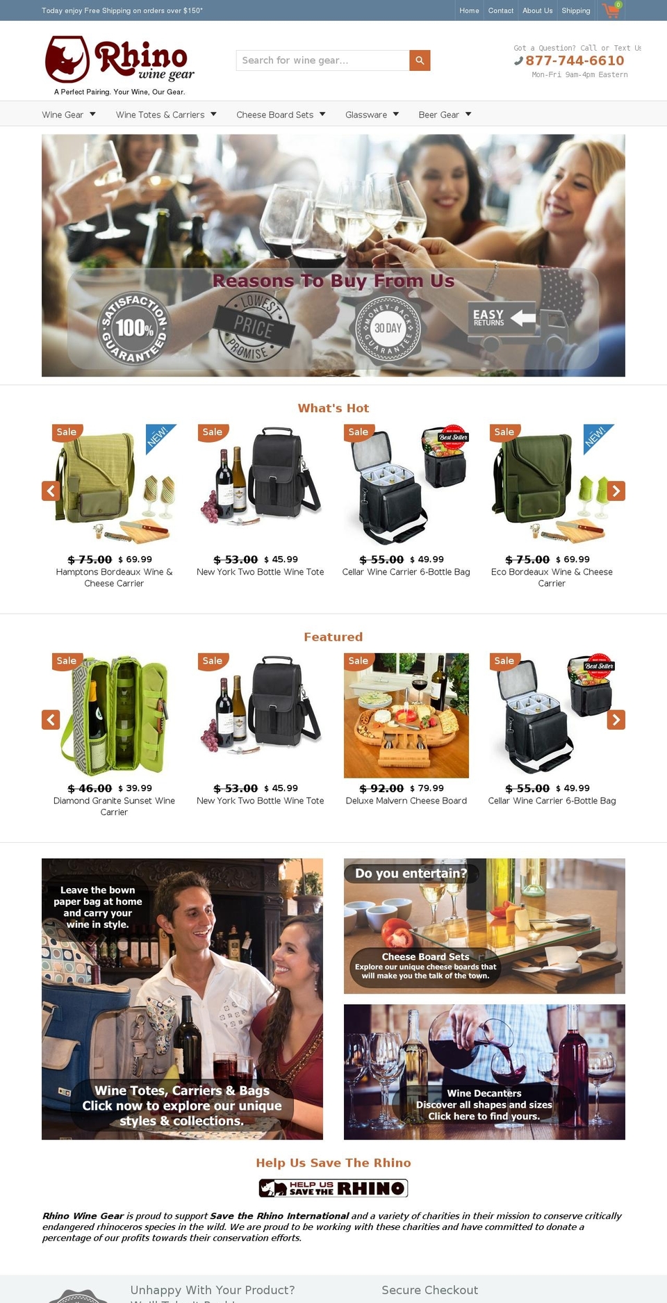 rhinowinery.com — Shopify storefront screenshot