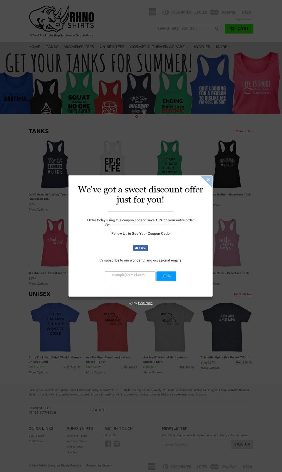 dsl-theme-5-0 Shopify theme site example rhnoshirts.com