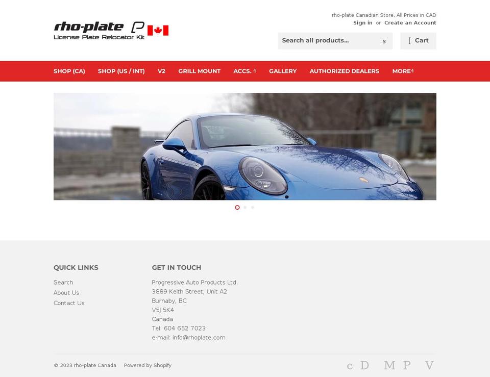 rho-plate.ca shopify website screenshot